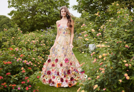 AW Sheila Dress, Navy Lace Knee Length Square Neckline Mother of