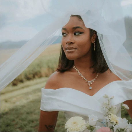 Romantic off-the-shoulder wedding dress for a timeless, feminine look | AW.Bridal