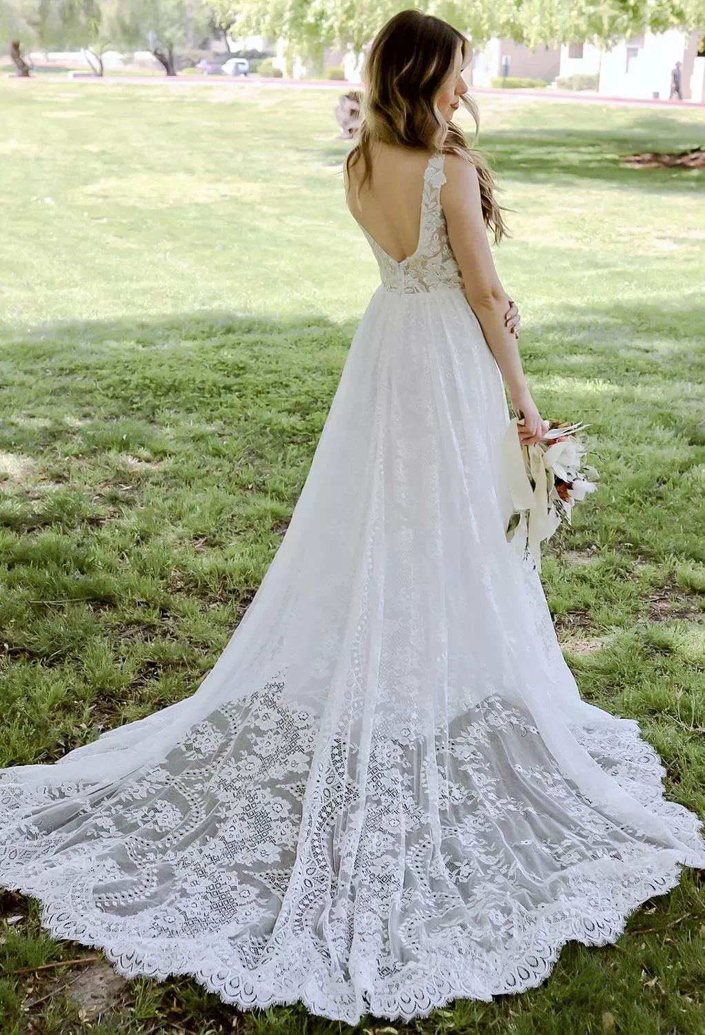 AW Whitney Wedding Dress, Lace V-Neck Wedding Dresses | AW.Bridal Australia