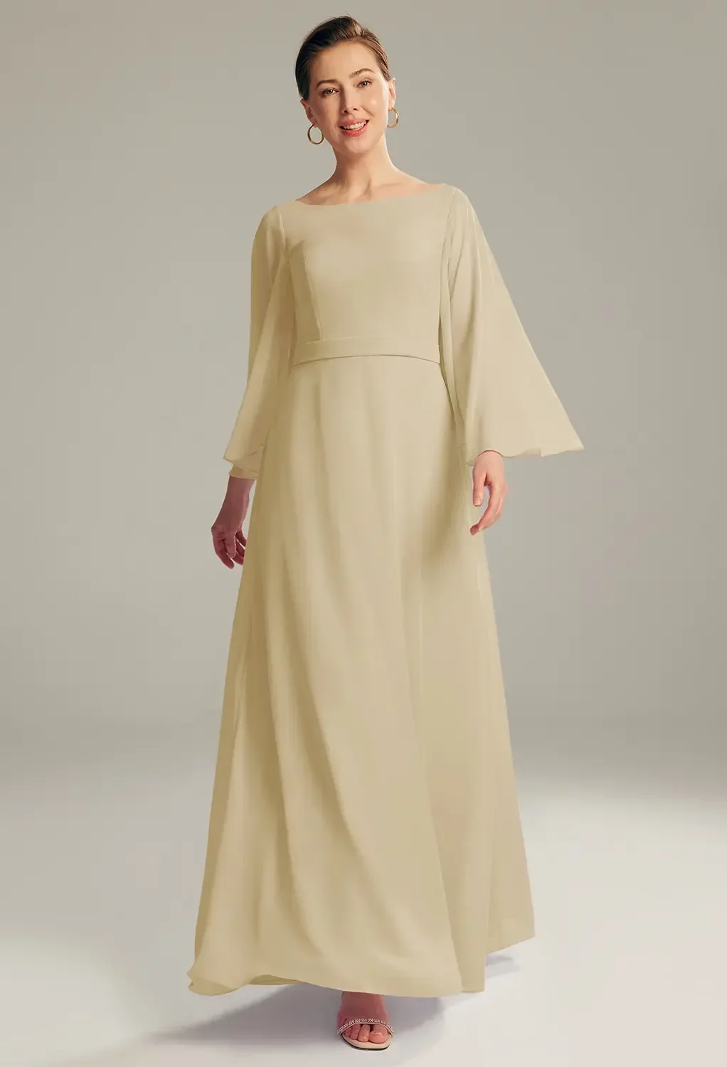 chiffon dresses with sleeves australia KRISSA