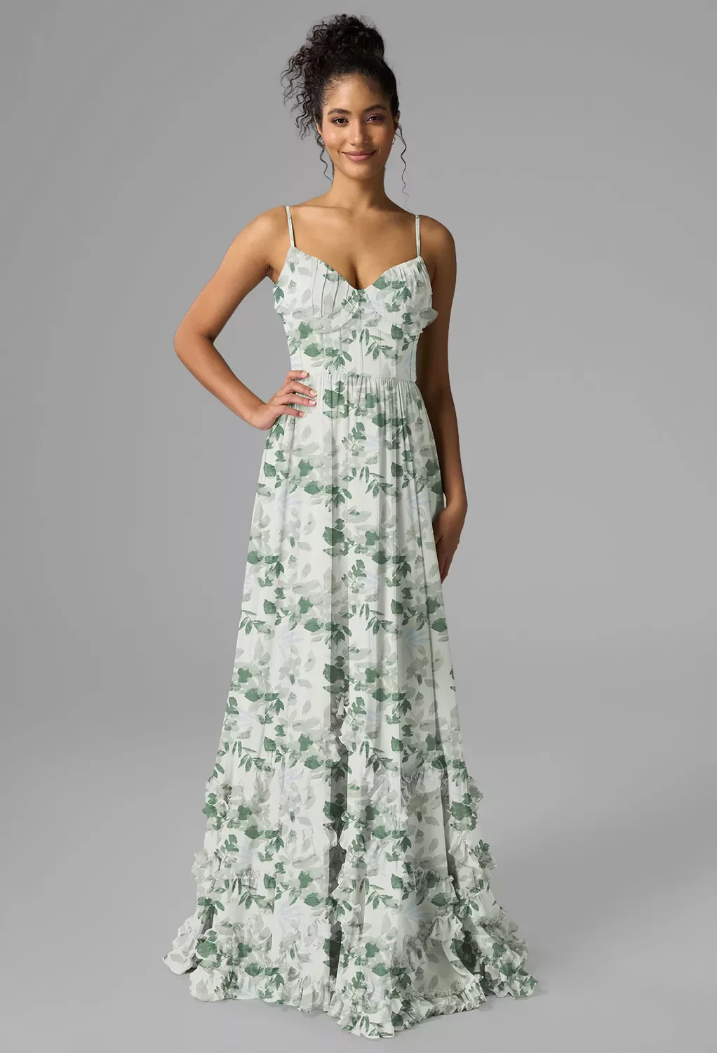 chiffon formal dresses australia GLS Chiffon Ruched Bodice Long Formal Dress - Sage - 2XL main image 0