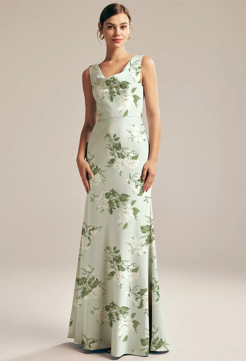 Cowl Neckline Floral Bridesmaid Dresses | AW.Bridal Australia