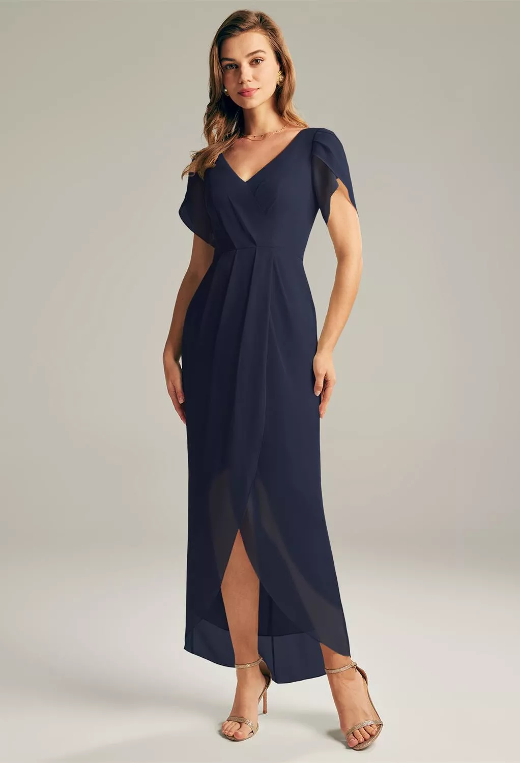 navy bridesmaid dresses australia Joyce Long Beaded Gown Navy | Floor Length Formal Wedding Dress Australia main image 0