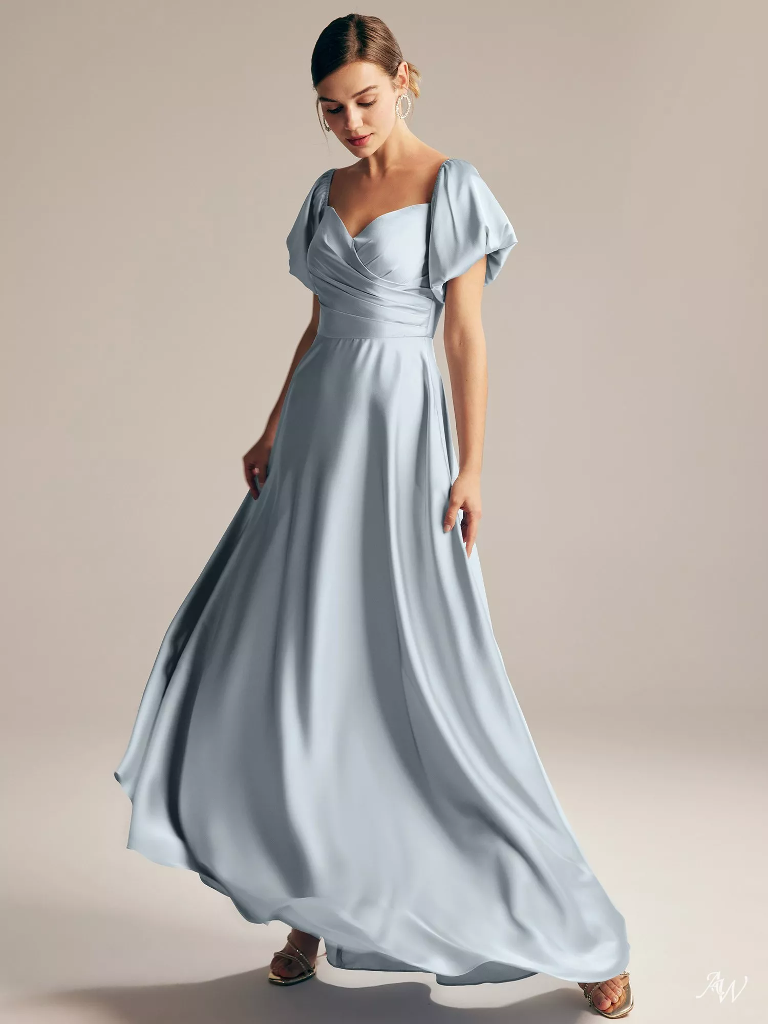 teal convertible bridesmaid dress ZAPAKA Women Convertible Dusty Blue Bridesmaid Dress Chiffon A Line Wedidng Party Dress, Chiffon color / US20W main image 1