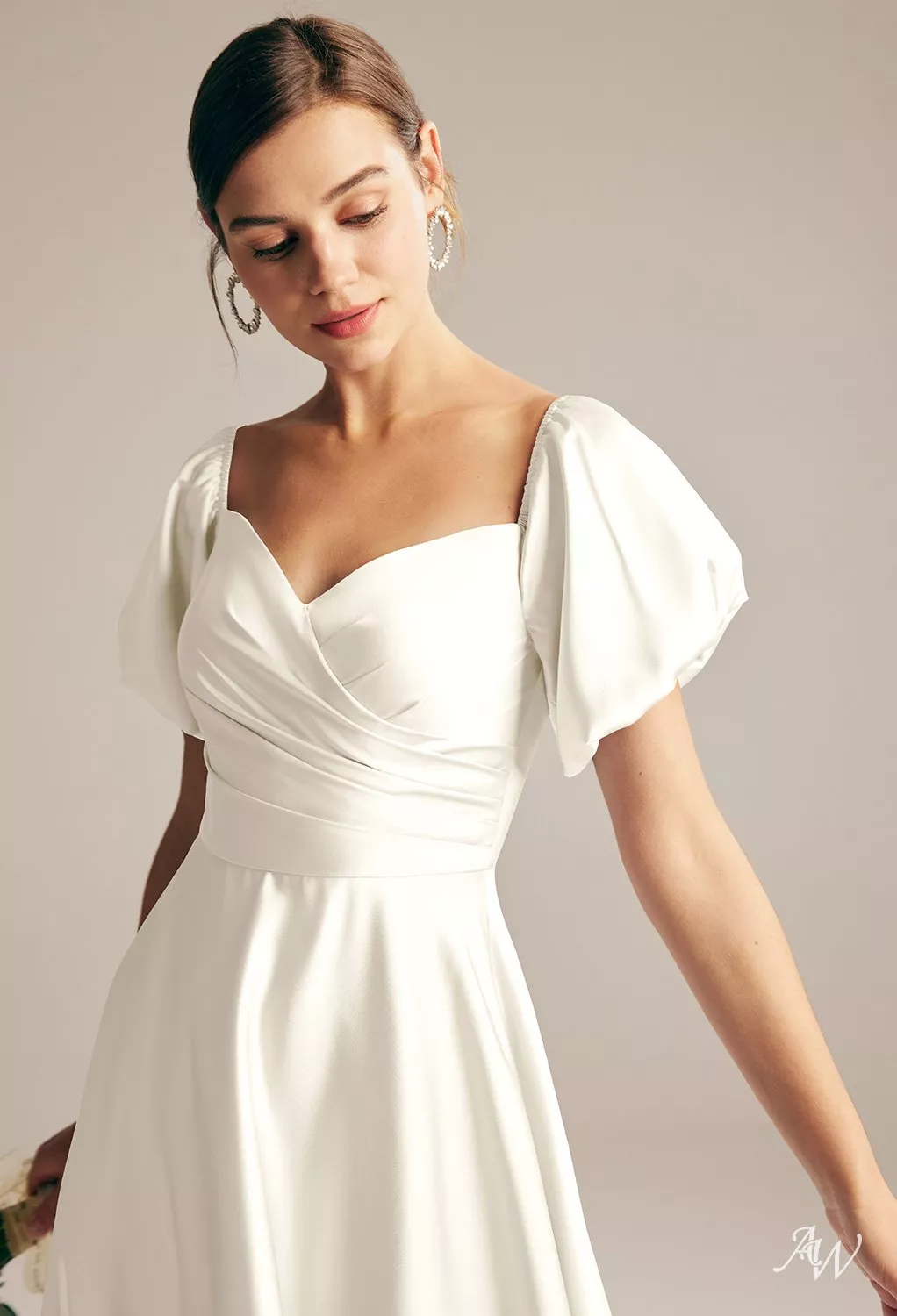 ivory silk midi dress Ivory Draped Tube Midi Dress L main image 1