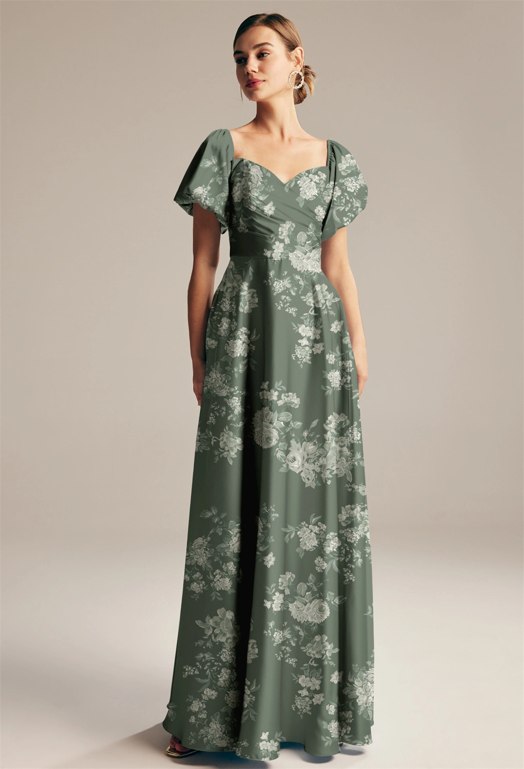 teal maternity bridesmaid dresses Trumpet Rose, Green Floral neck maternity bridesmaid dress