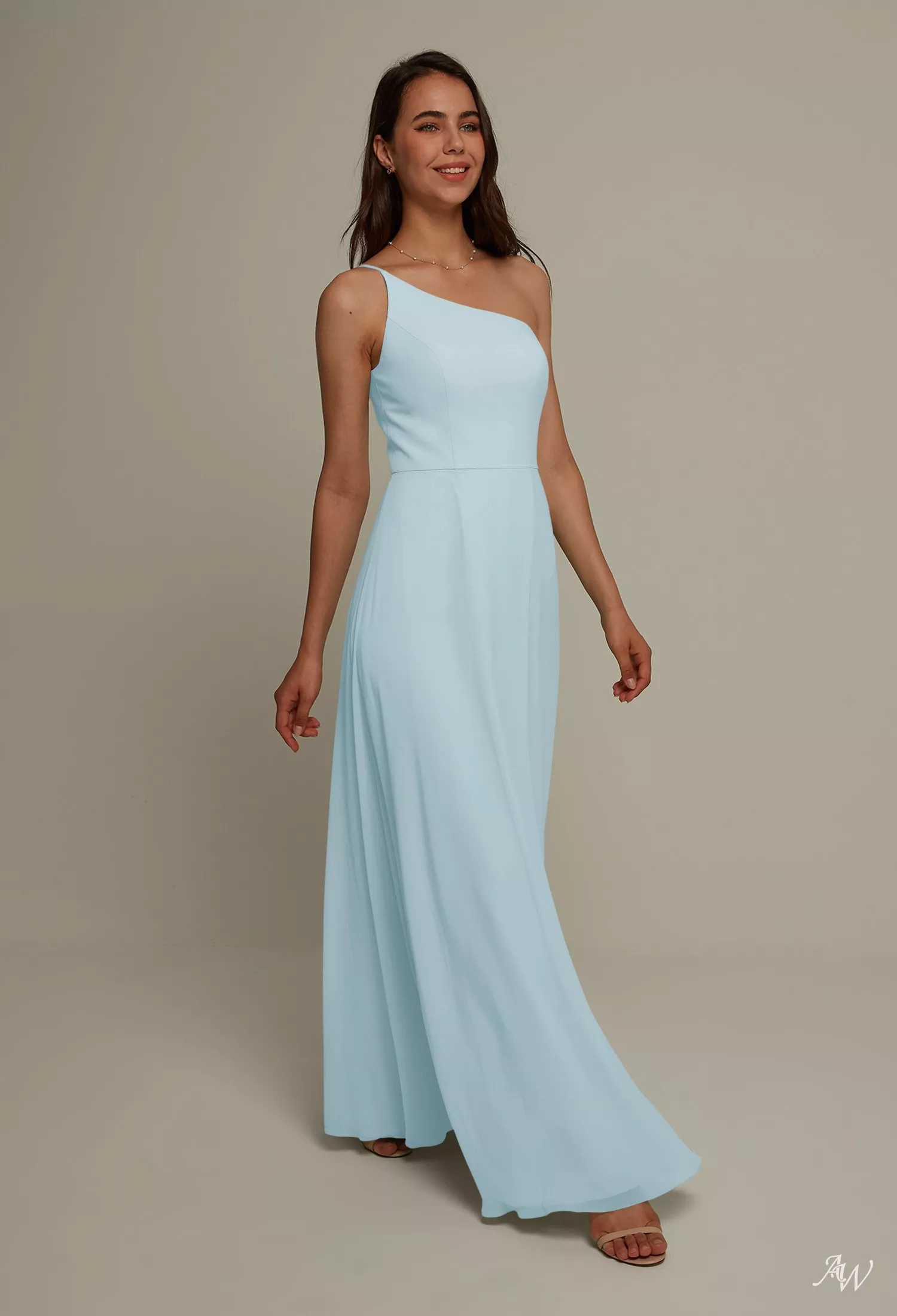 chinese dress ladies Janie Light Yellow Chiffon Maxi Dress with Sweetheart Neckline and Scarf main image 1