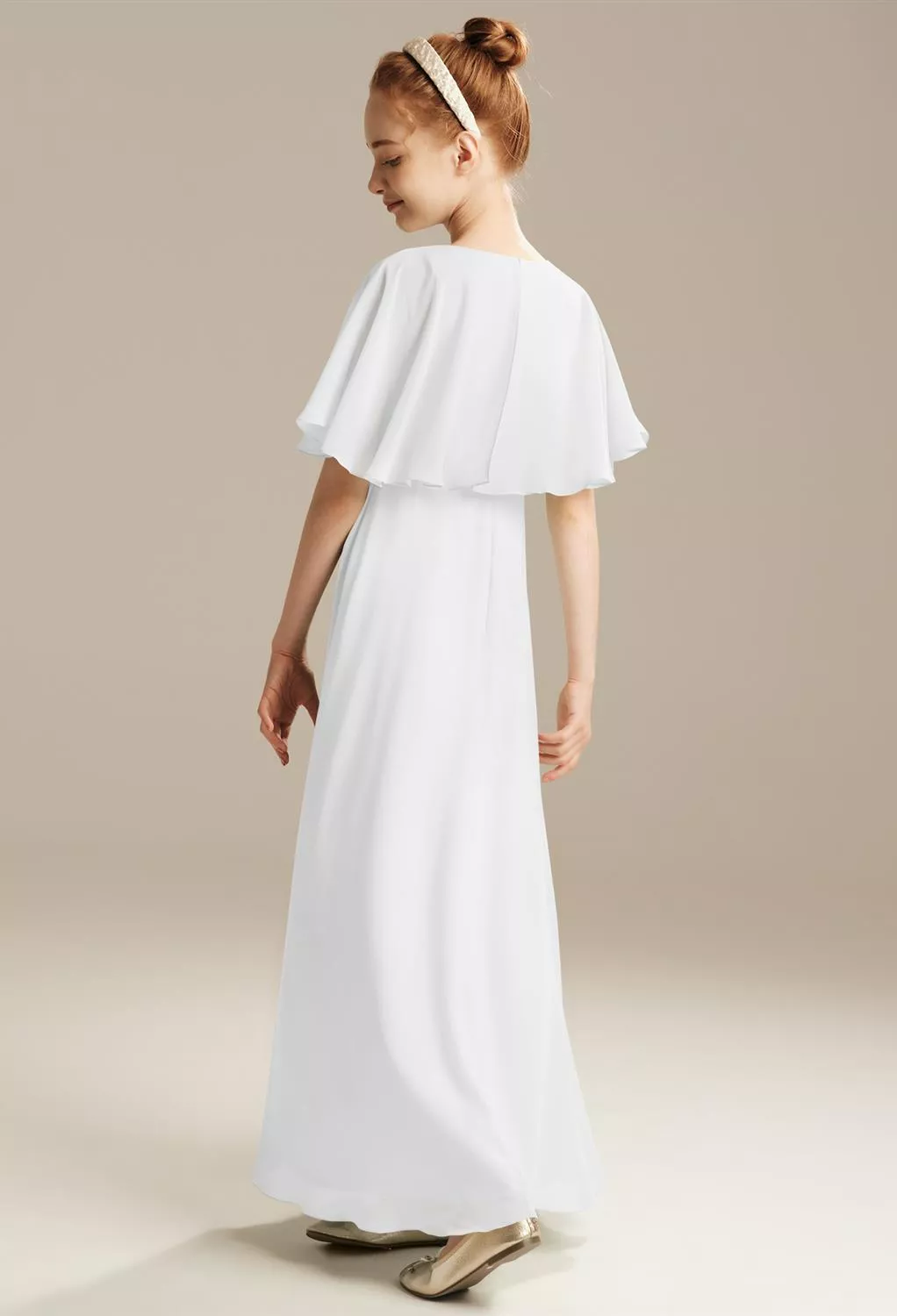 white jr bridesmaid dresses Halter Sleeveless Pleated Chiffon Floor Length Junior Dress Visit a Bella Bridesmaids location to see the colors in person! White Junior Bridesmaid Dresses |