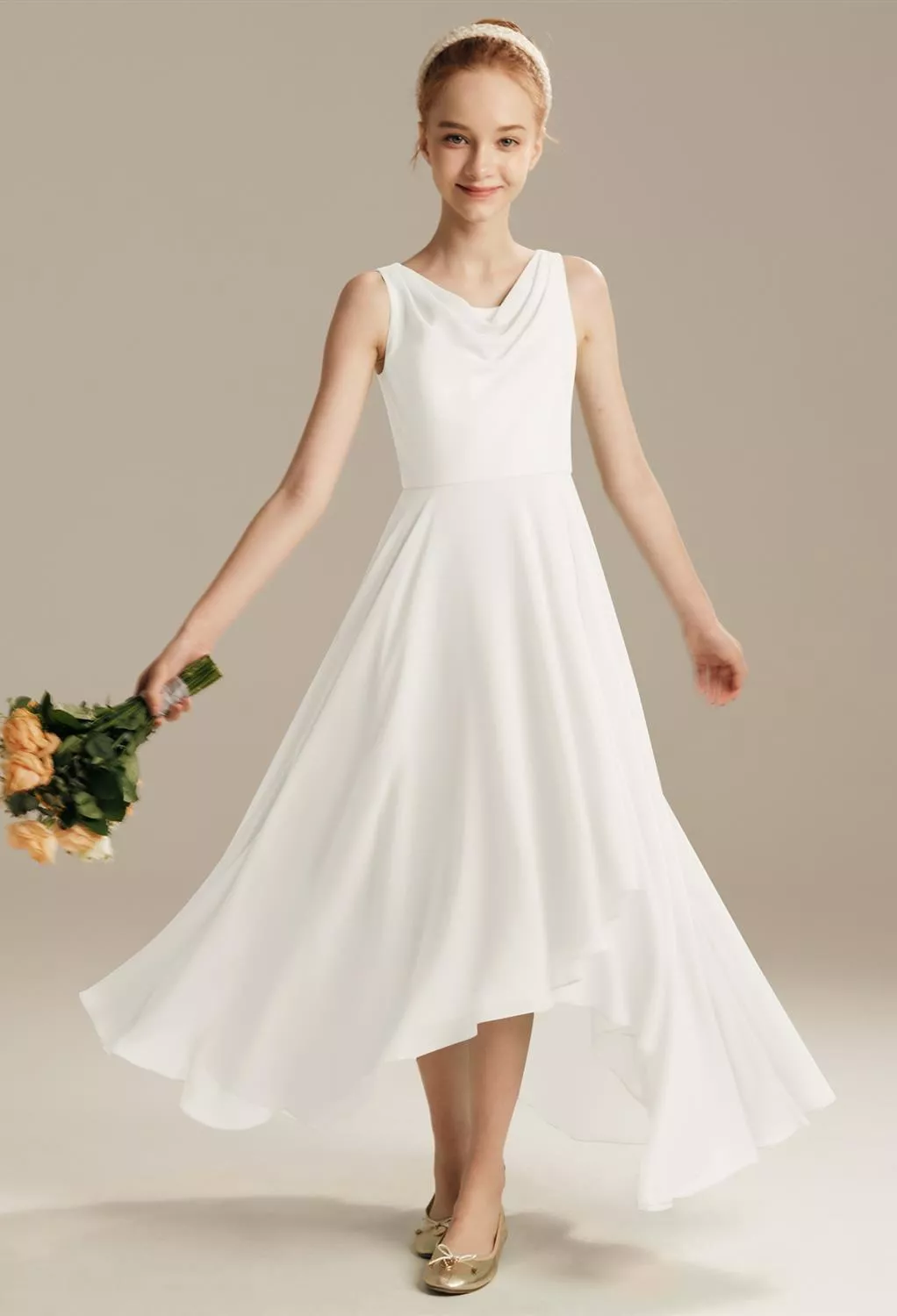 ivory junior dresses Bridesmaid glitter quince dress