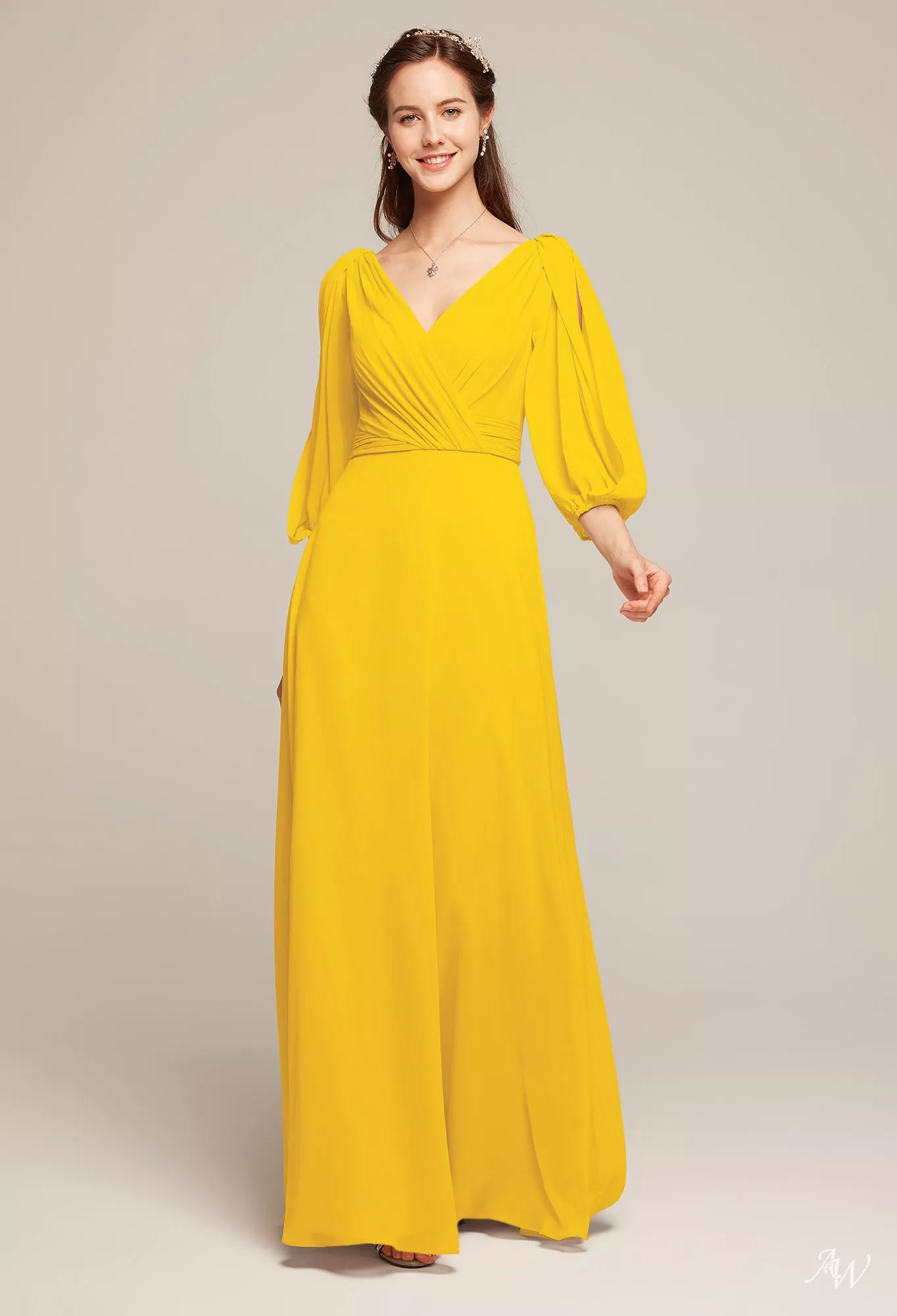 yellow bridesmaid dresses australia Cold Sleeves Pleated Mermaid Long Wine Red Bridesmaid Dress – FancyVestido main image 0