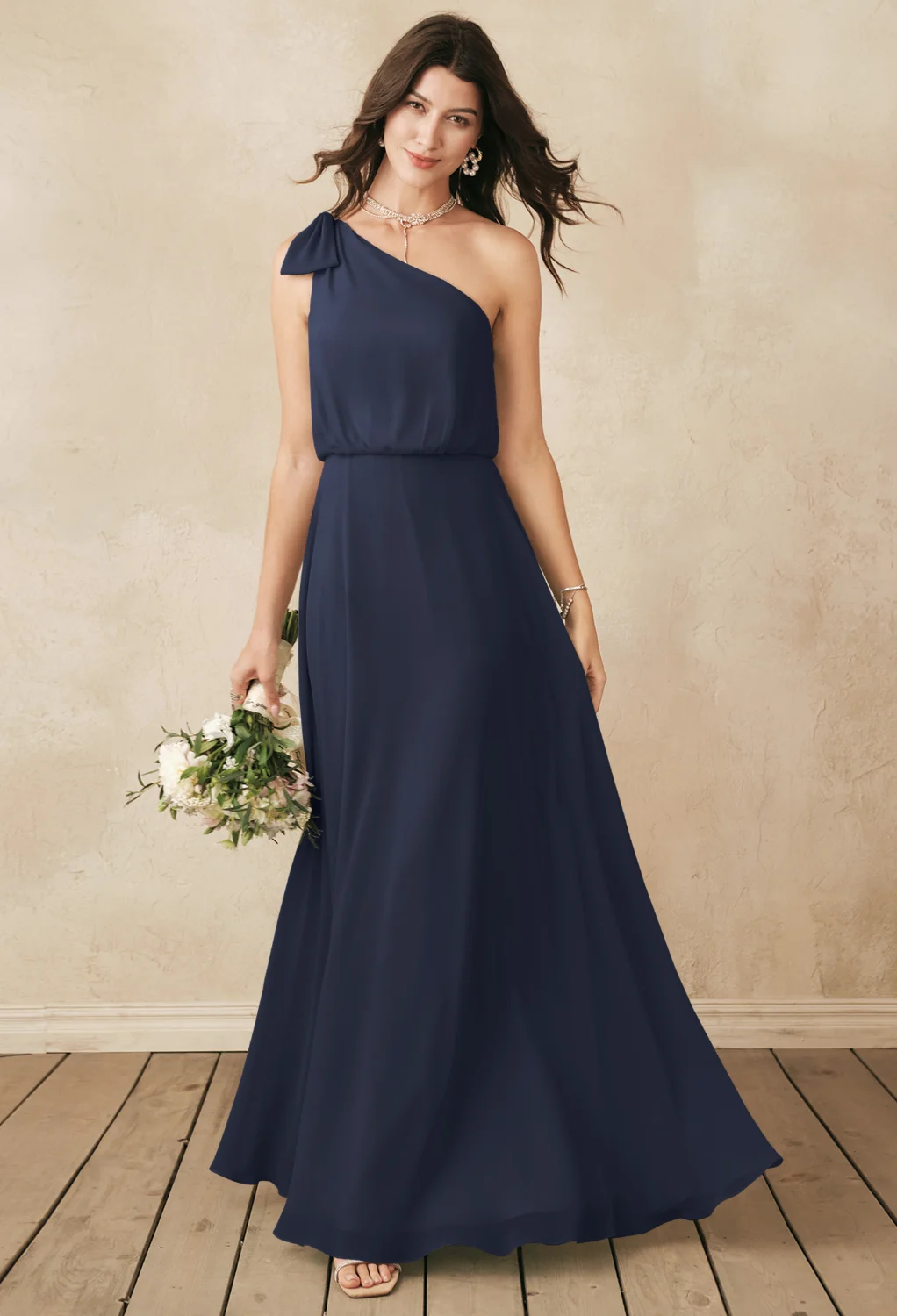 navy maternity bridesmaid dress Azazie Teton