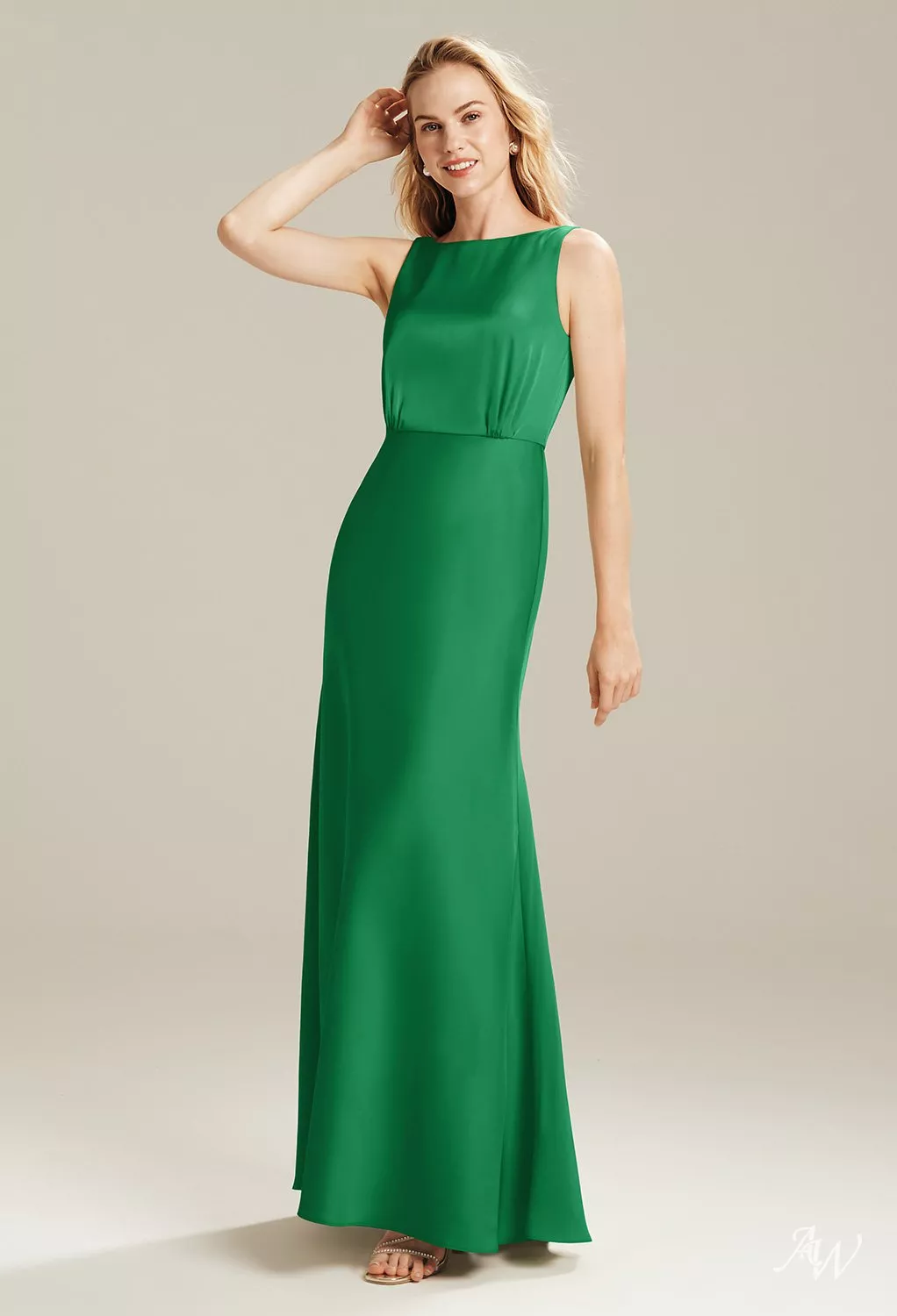 AW Giselle Satin Charmeuse Jolly Green Bridesmaid Dresses | AW.Bridal  Australia