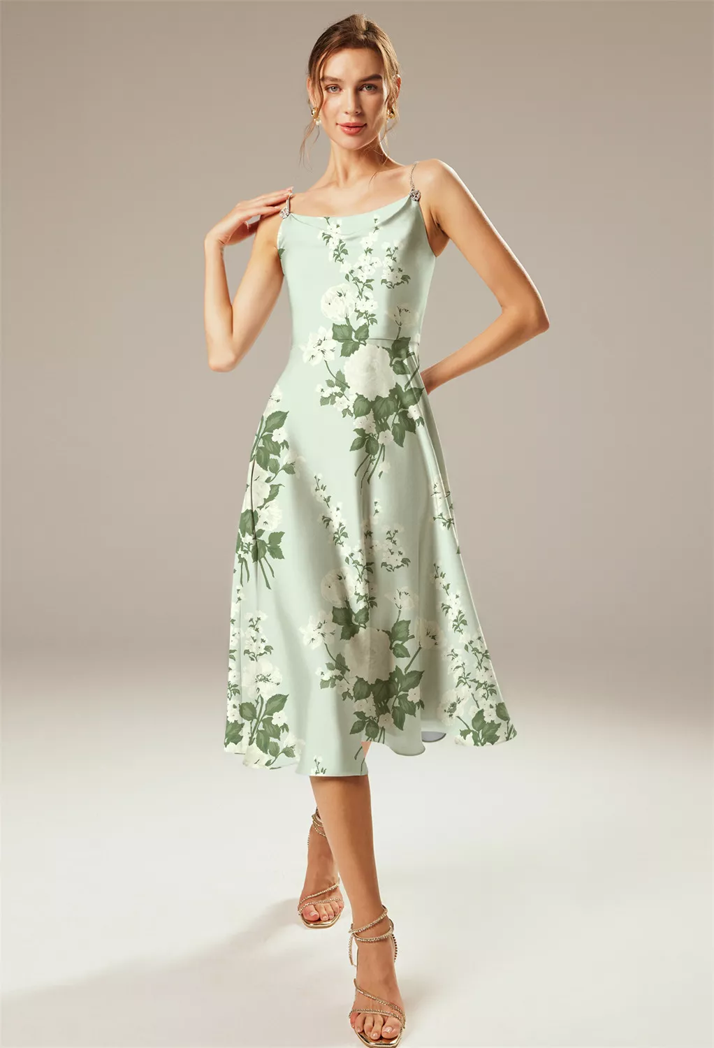 Mottled Moss Green, Green Floral Floral Dresses | AW.Bridal Australia