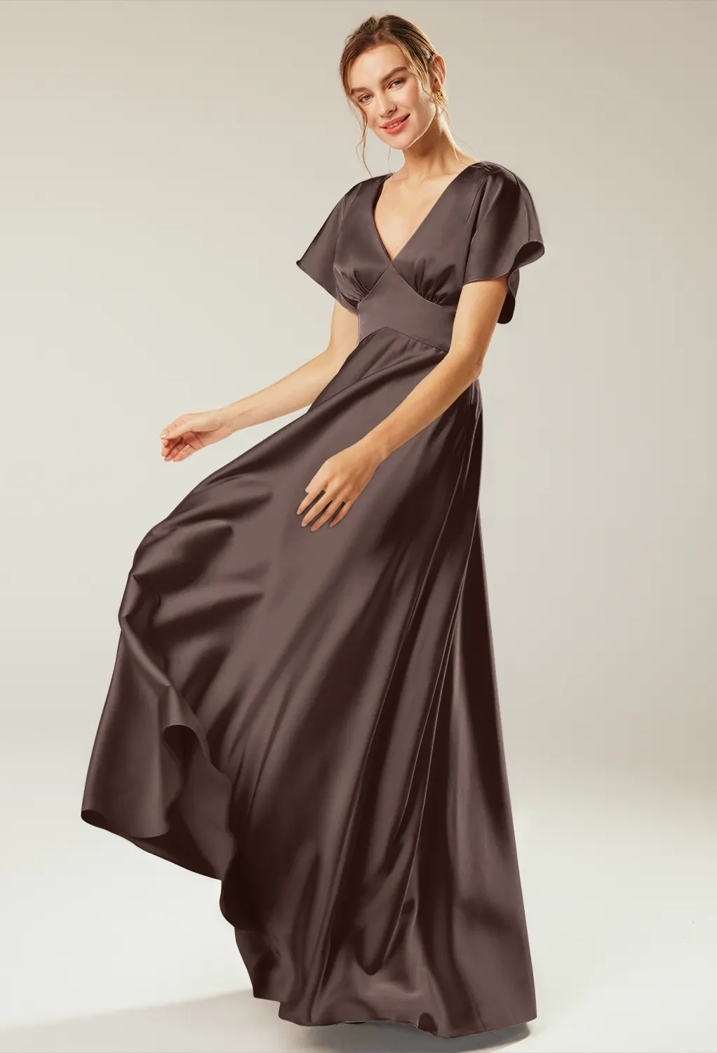 brown maternity bridesmaid dresses Maternity Nova Satin Dress