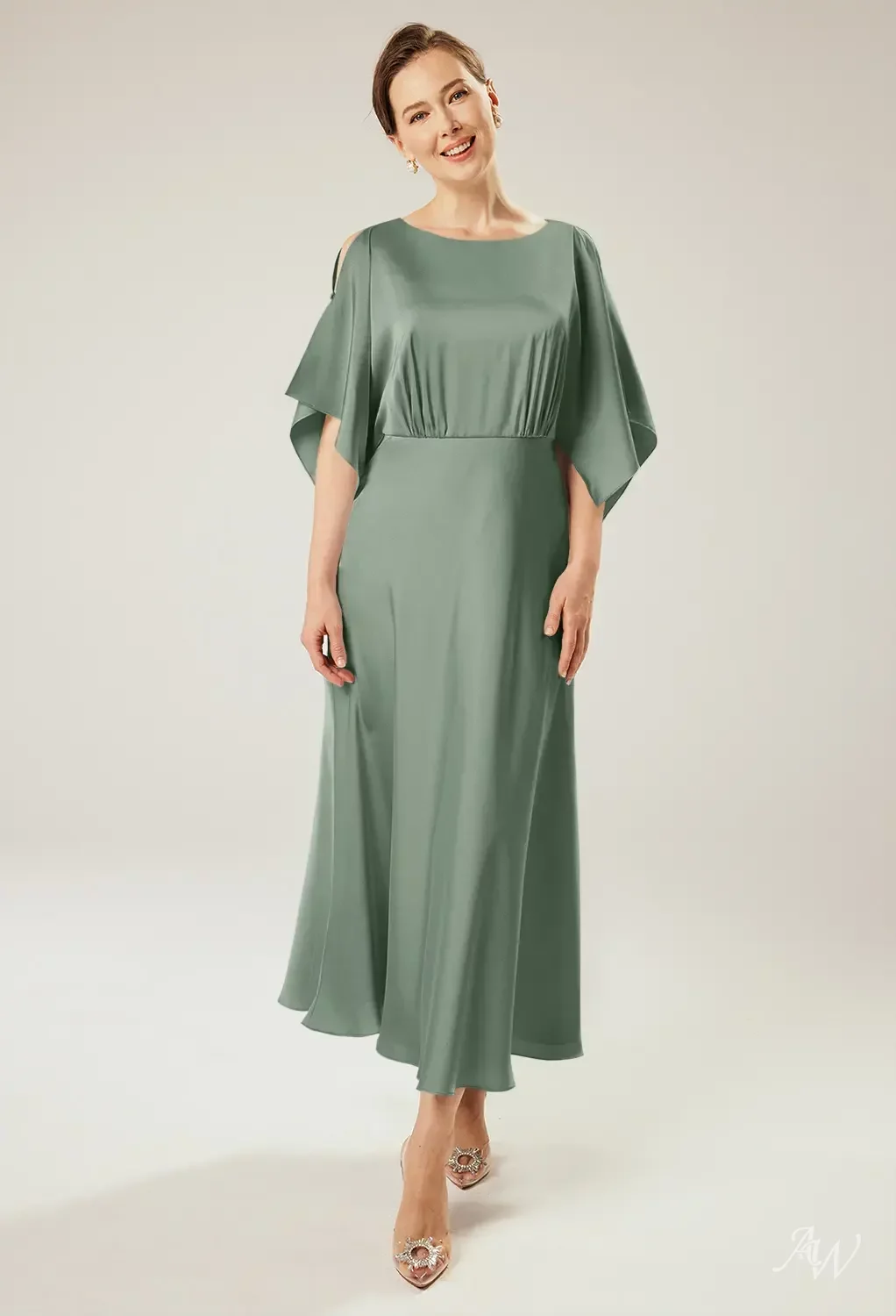 pine green satin dress Amira Satin Maxi Dress Green