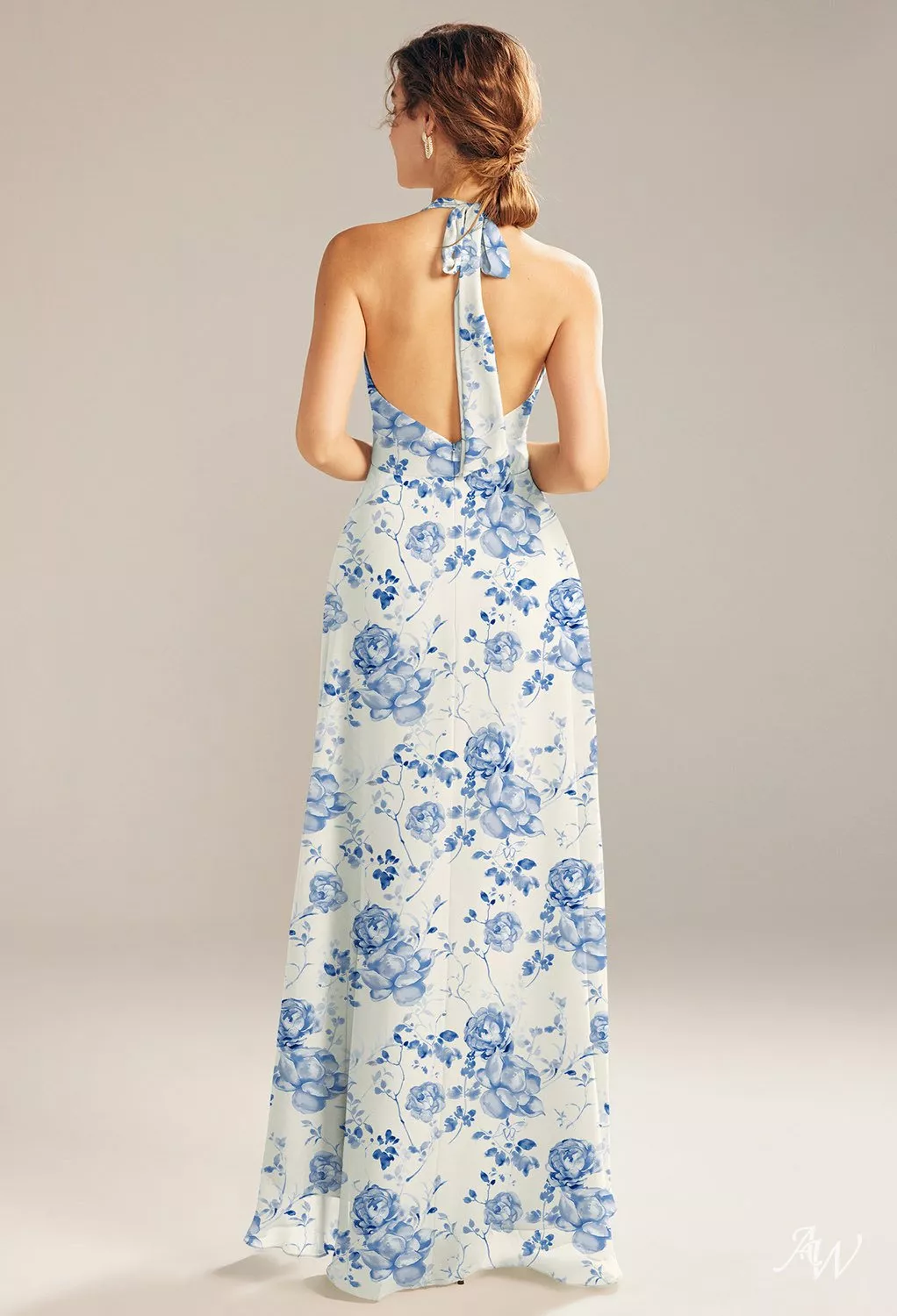 athena blue dress Blue & White Floral Prom Dress with Lace Sweetheart Neckline & High Slit –  RF067 – Viniodress