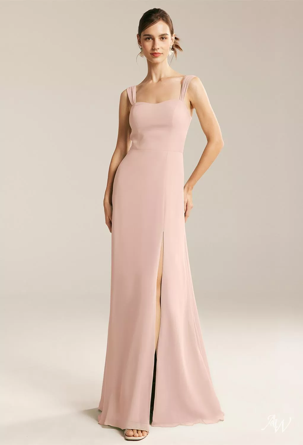 rachel pink bridesmaid dress AW Pearl Dresses One shoulder