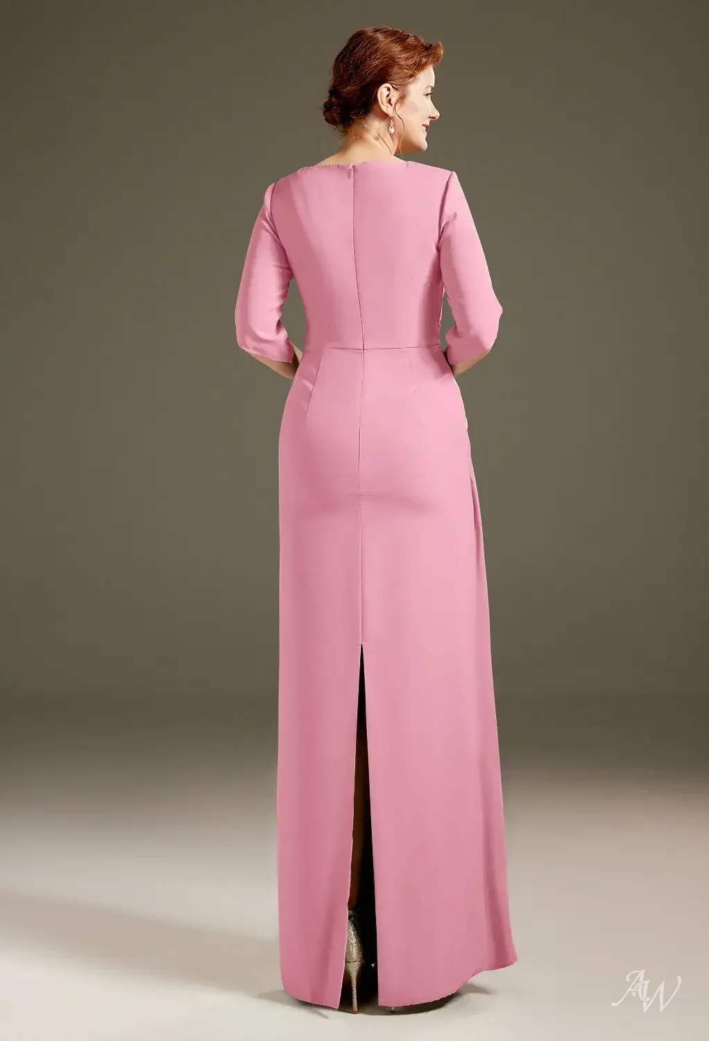 coral pink mother of the bride dress A-Line/Princess V-Neck Short Sleeves Ankle-Length Mother of the Bride Dresses With Pockets & Ruffles Coral