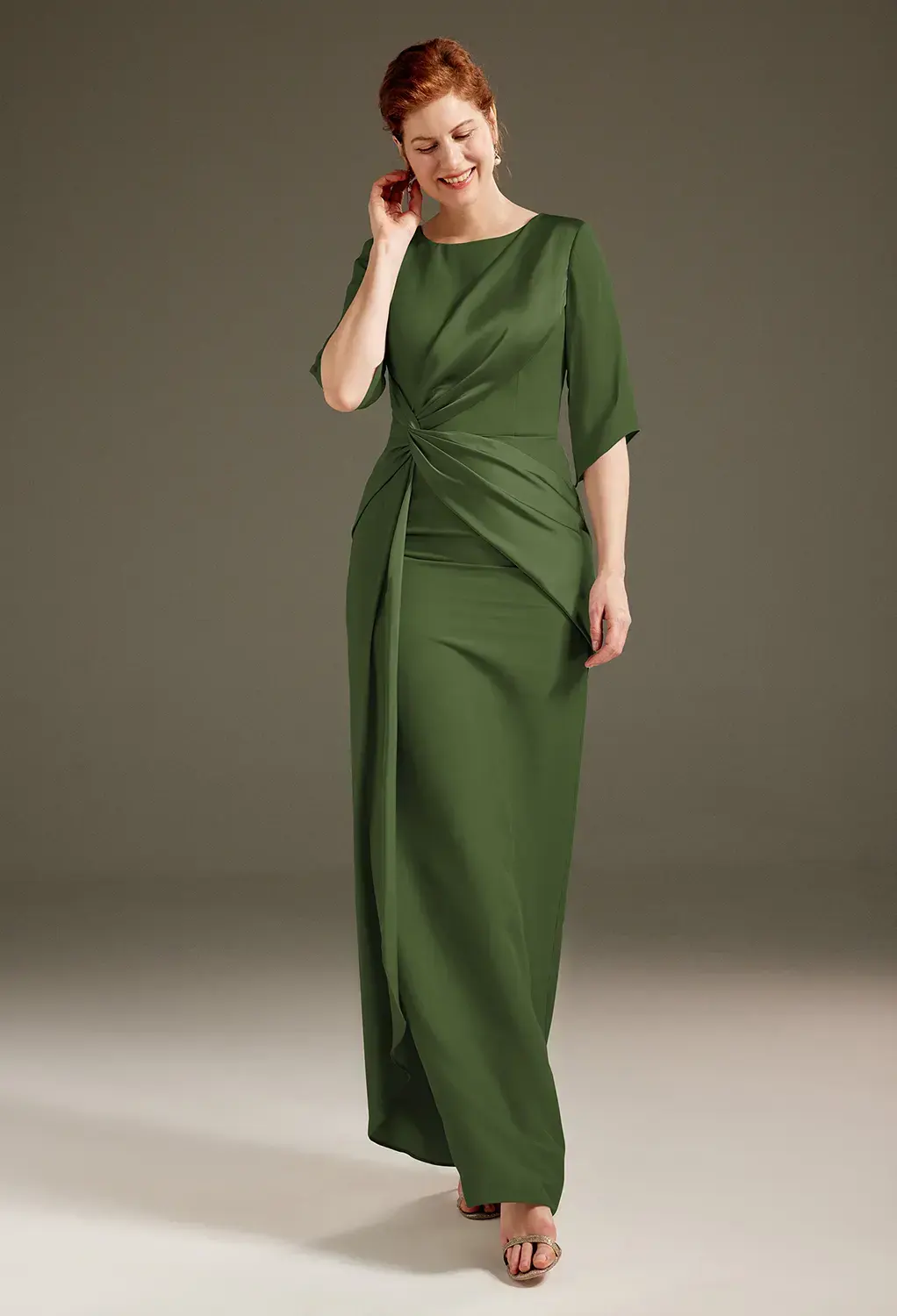 mother of the bride green dresses Cicinia Dark Dress Long Sequin Lace A-line 2 Pieces V-Neck Floor Length neckline and matching V Green Mother of the Bride