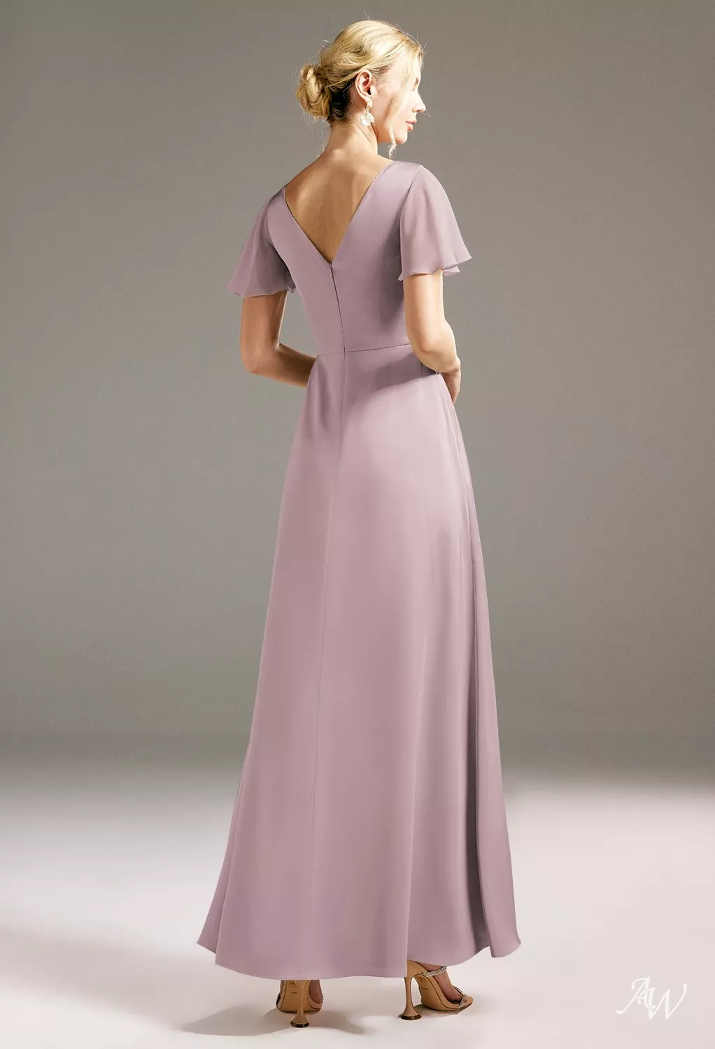 sachin and babi light blue dress Wednesday's Girl short sleeve floaty ruffle dress in dusty pink