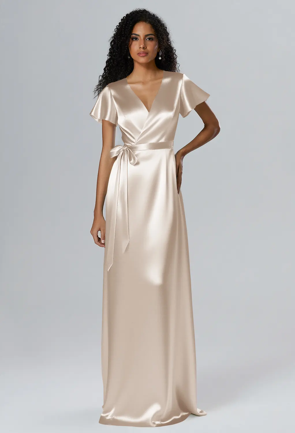 oyster bridesmaid dresses One Shoulder Satin Bridesmaid Dress