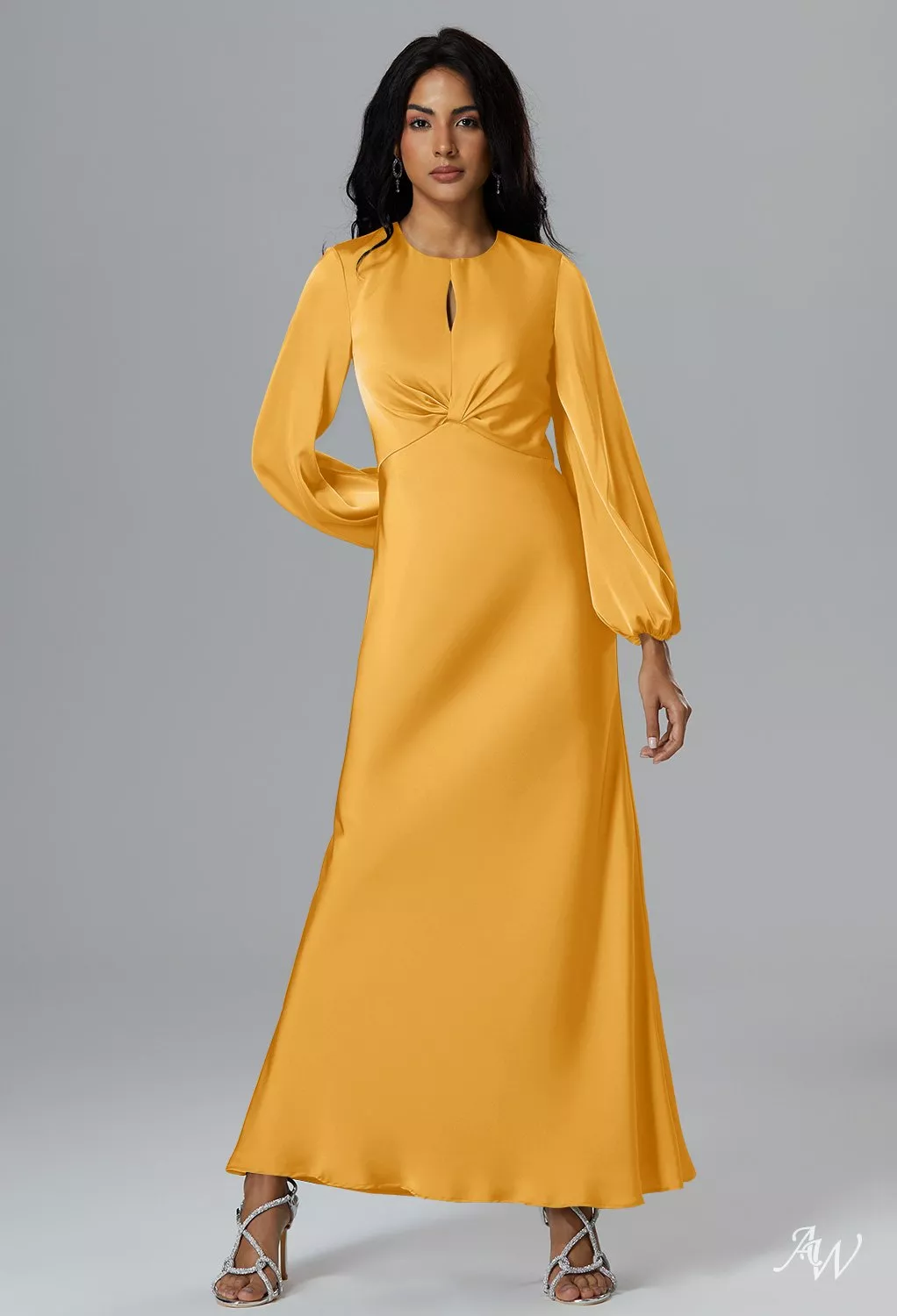 navy long sleeve swing dress Cybele Satin Swing Dress in Navy Blue – Vintage Diva