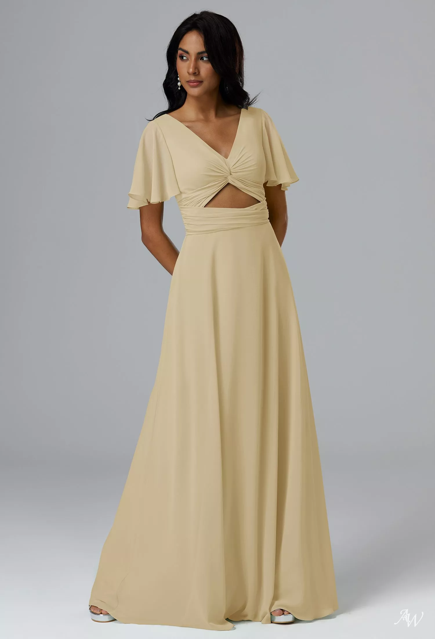 champagne formal dresses australia Lace-Up Long Corset Prom Dress with Cut Out– PromGirl