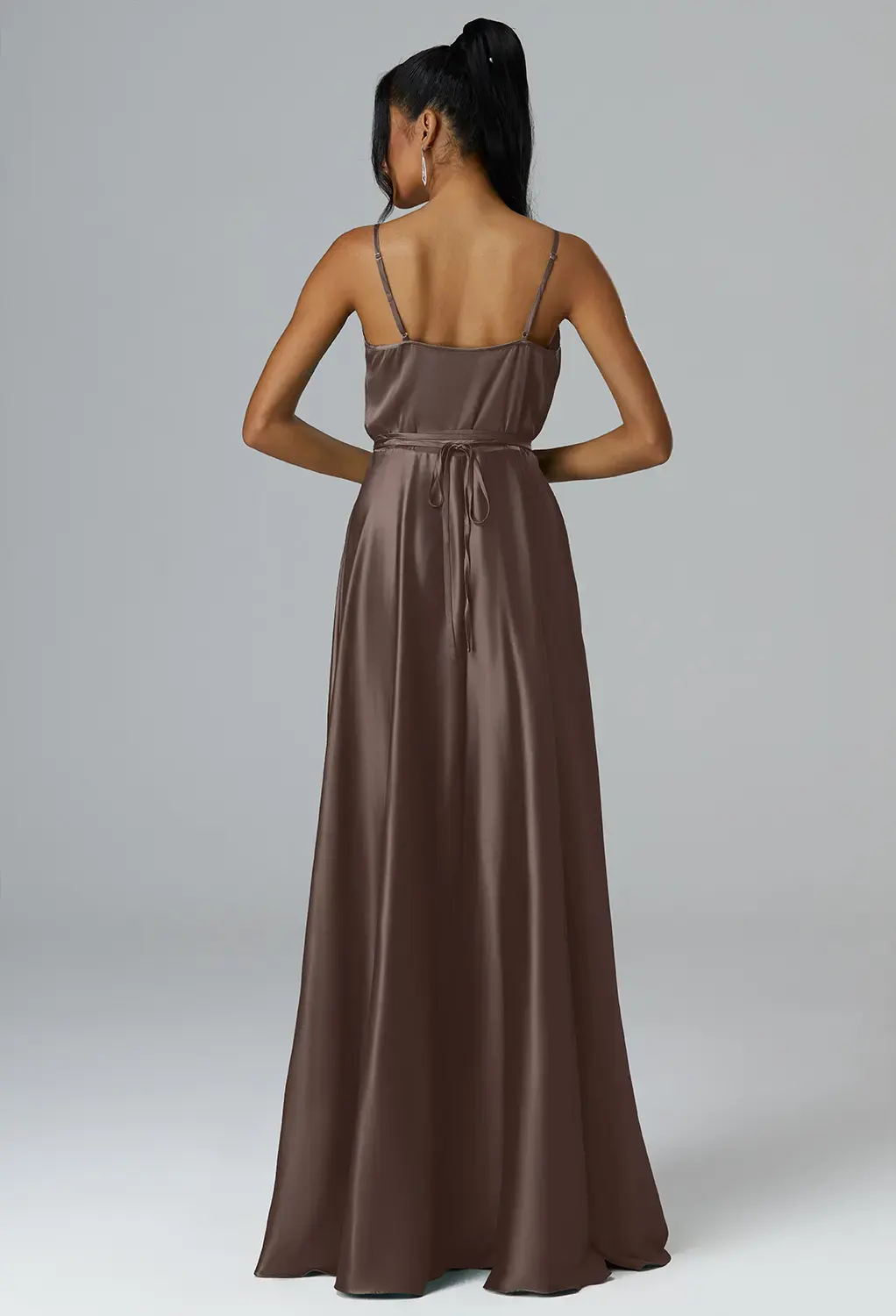 brown maternity bridesmaid dresses Maternity Nova Satin Dress main image 0