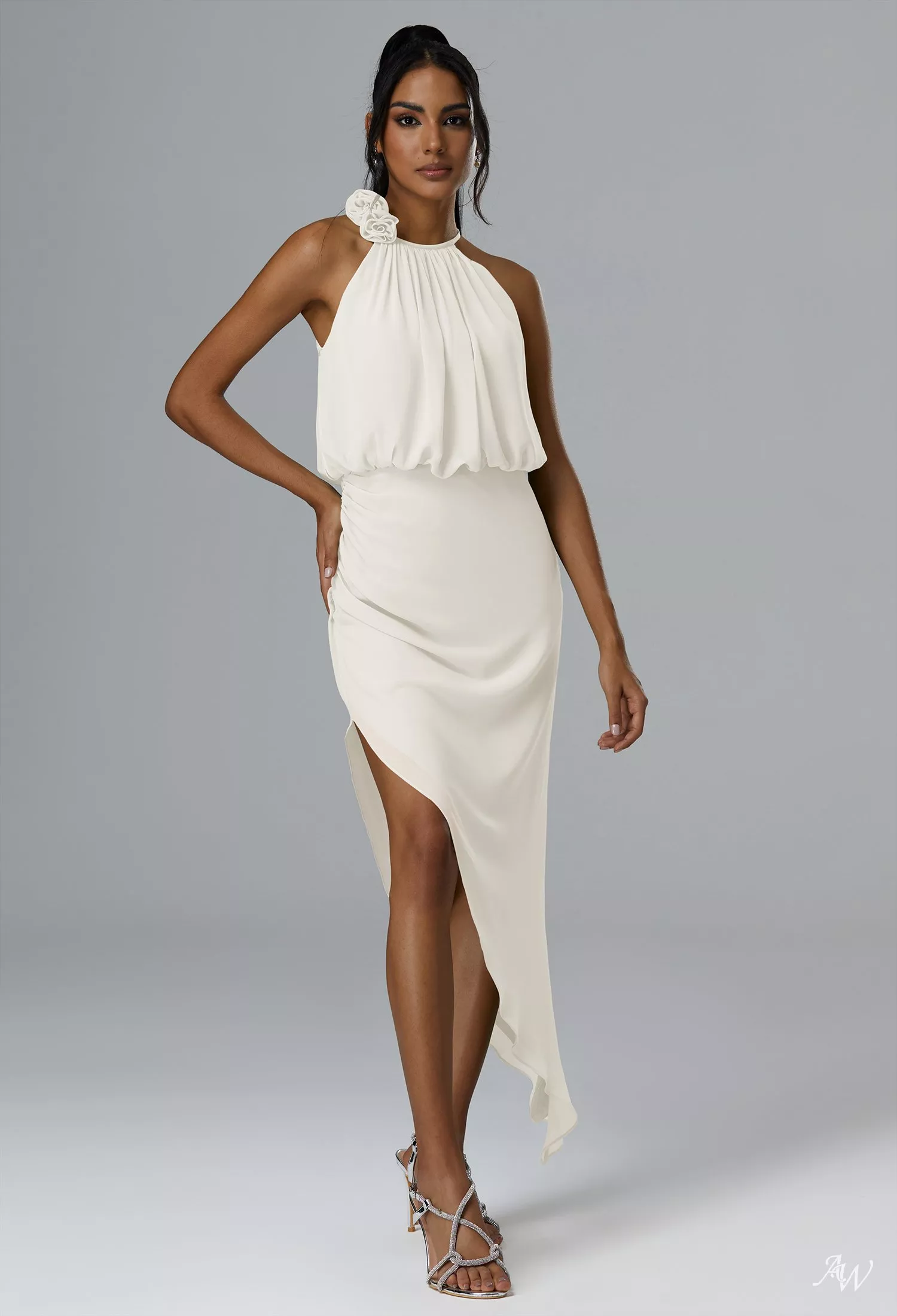 ivory dress for wedding guest Ivory Satin Midi Dress With Open Back and Long Sleeves for Birthday Women,  Bachelorette Party or Wedding Guest Dress, Bridesmaid Dress