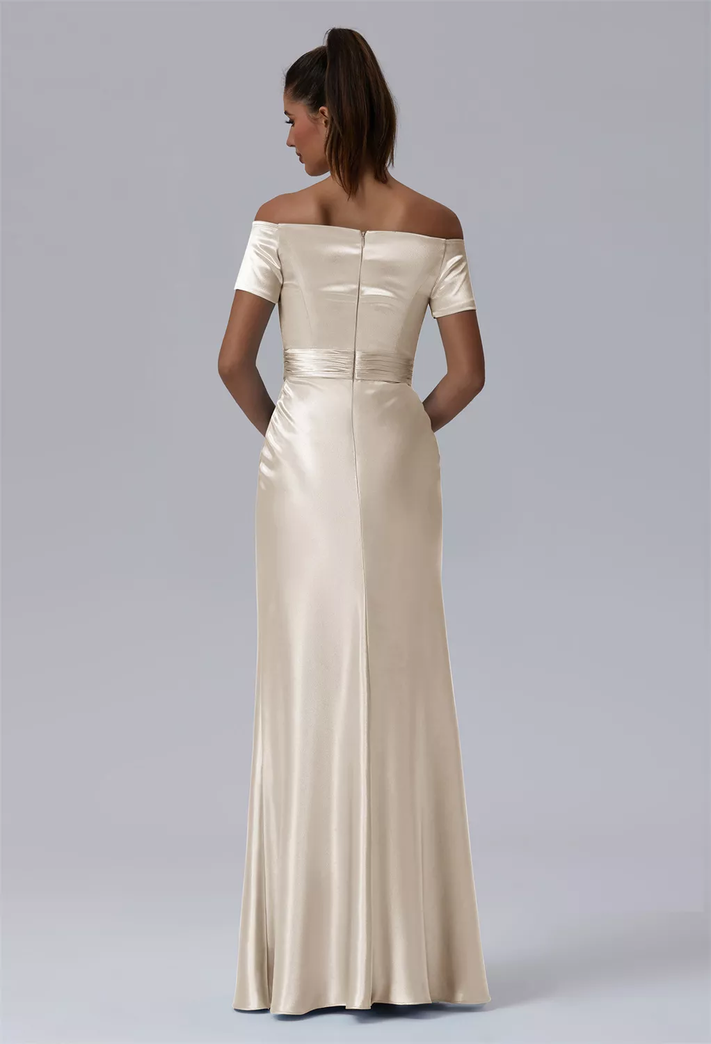 champagne dresses australia Tina Holly Couture TW071 Pink Champagne Strapless Straight Neck With An A-Line Fit Formal Dress Pink Champagne / 16 AUS