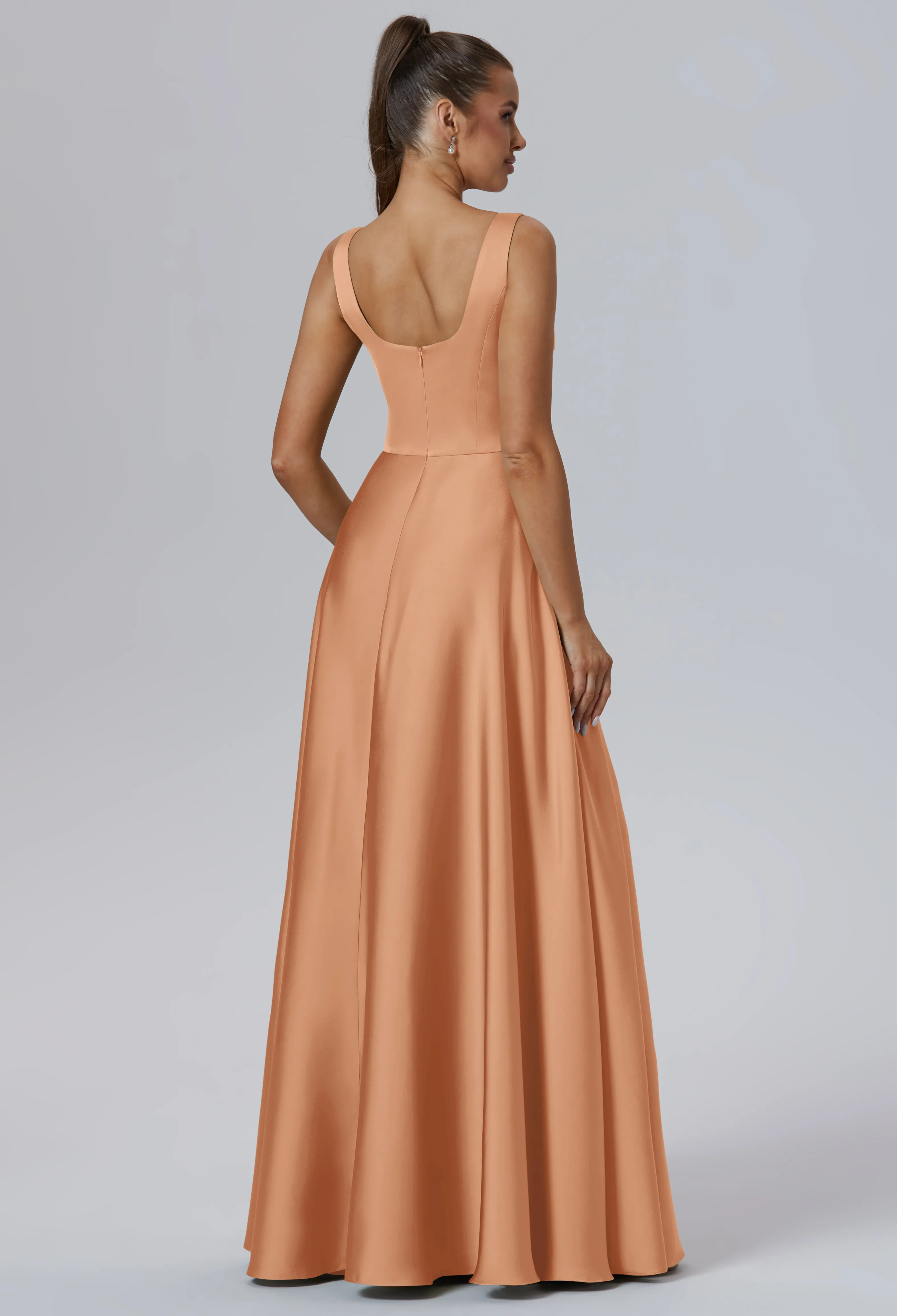 bridesmaid dresses online shop Soft Satin One Shoulder Side Slit Silky Long Mermaid Bridesmaid Dresses  Online main image 0