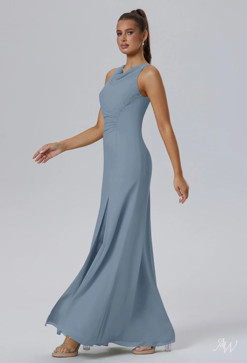 dusty blue bridesmaid dress australia AW Catheryn Light Dresses Boho Dresses Empire Line Shirts - Clothing Color:Cobalt-Blue The fabric is comfortable