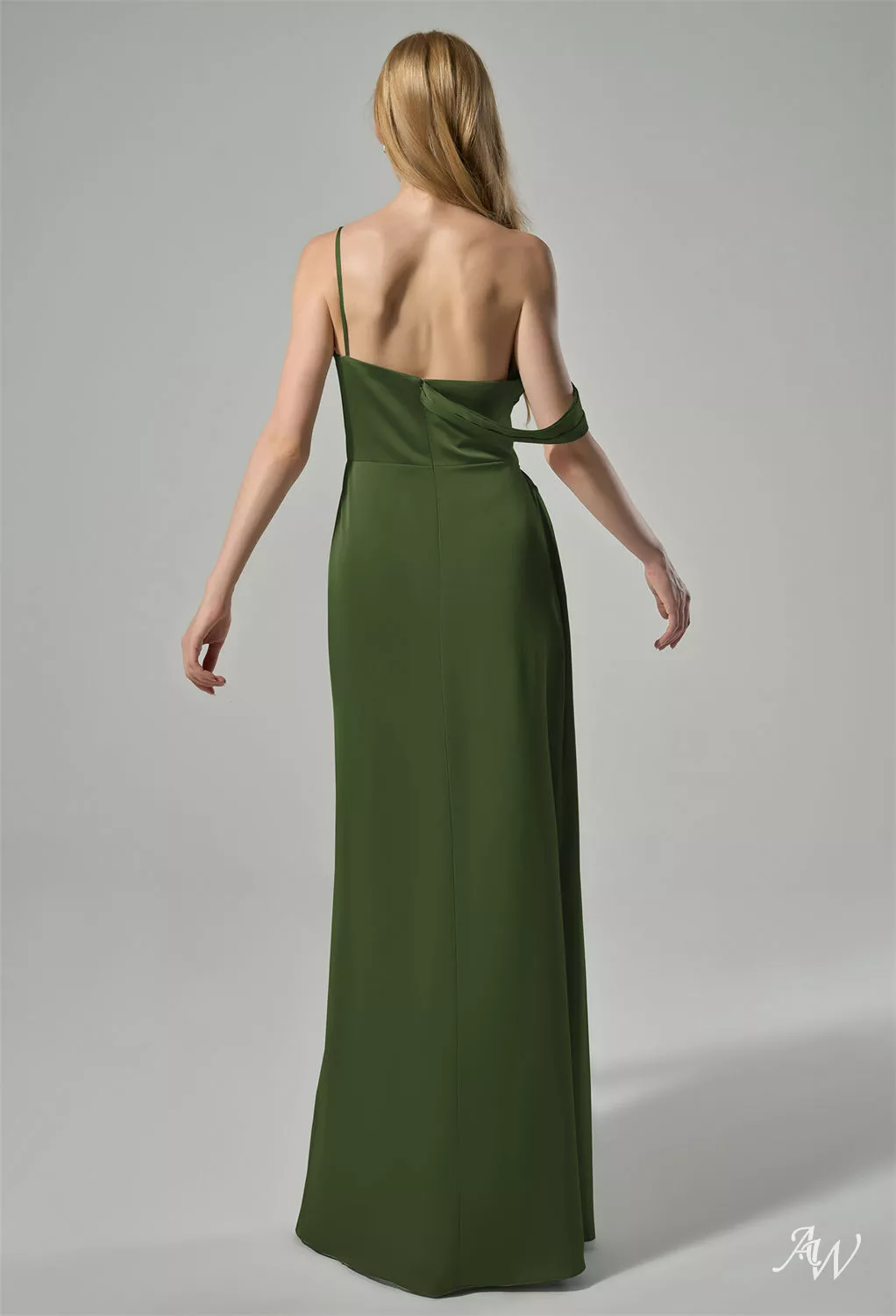 olive green bridesmaid dresses australia AW Kiera Dresses, Sage Green Satin Charmeuse Floor Length One Shoulder Bridesmaid  Dresses