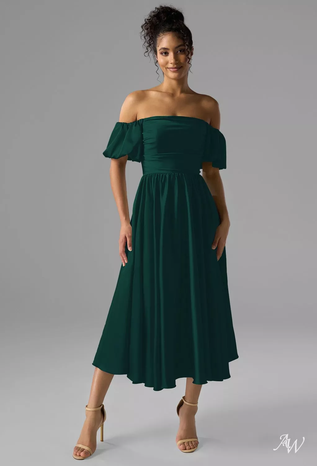 green bridesmaids dress Gown for New Year's Eve in Hunter Green Style MQ1874 Party Dress main image 1