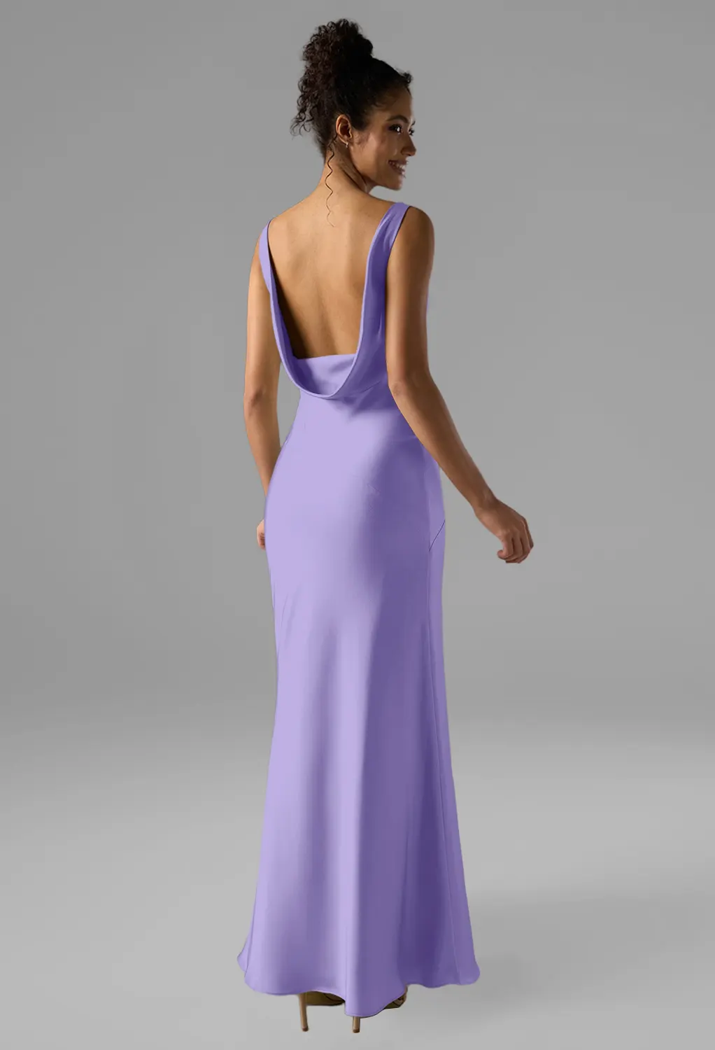 lilac black tie dress ZAPAKA Women Lilac Sequins Prom Dress with Slit Mermaid Lace-Up Back Formal Dress, Lilac / US26W