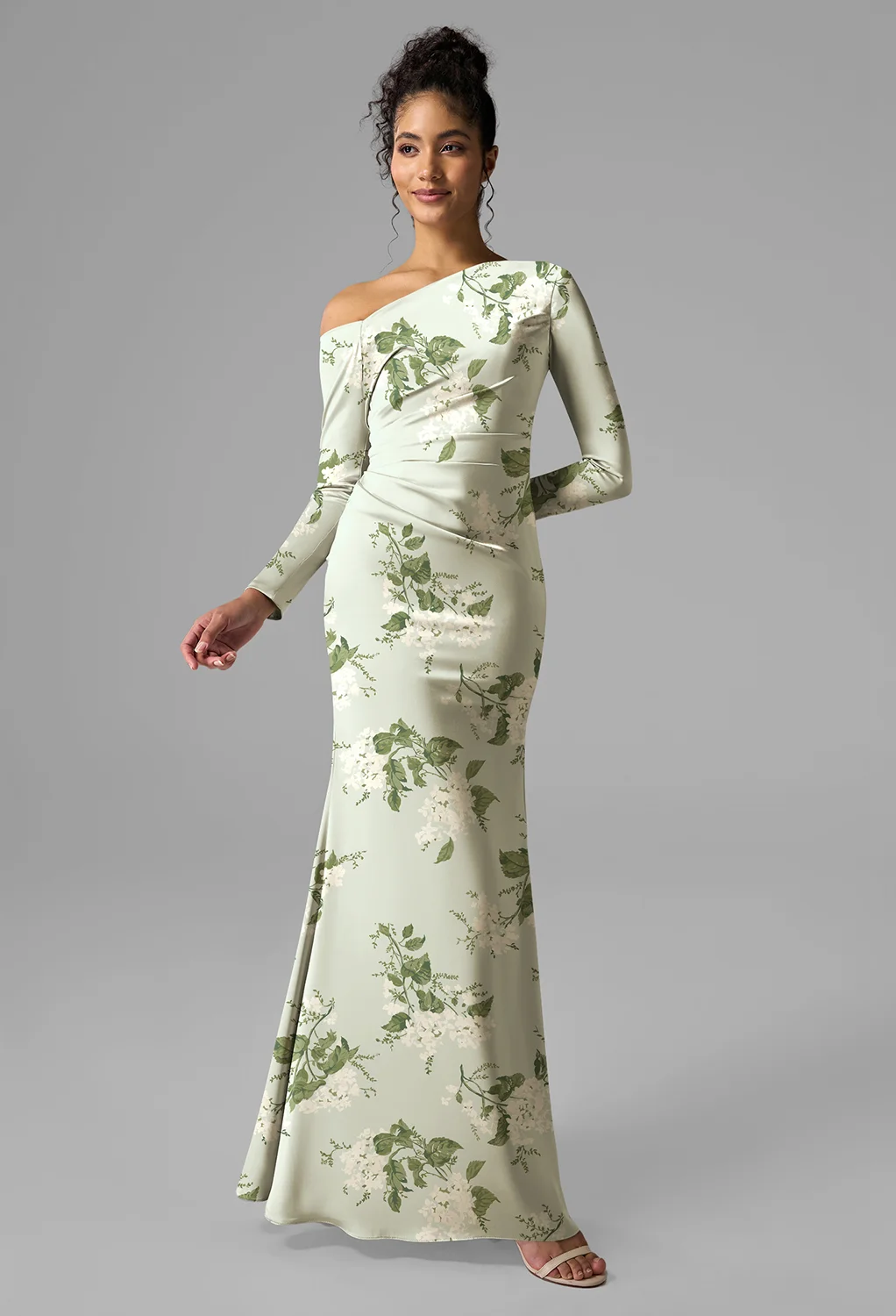 sage green black tie dress Annlise maxi with detail - - Size M/L This sleek satin gown makes a bold statement with its sculpted strapless neckline and draped side sash that cascades into a high leg slit Black Tie Wedding Dresses &