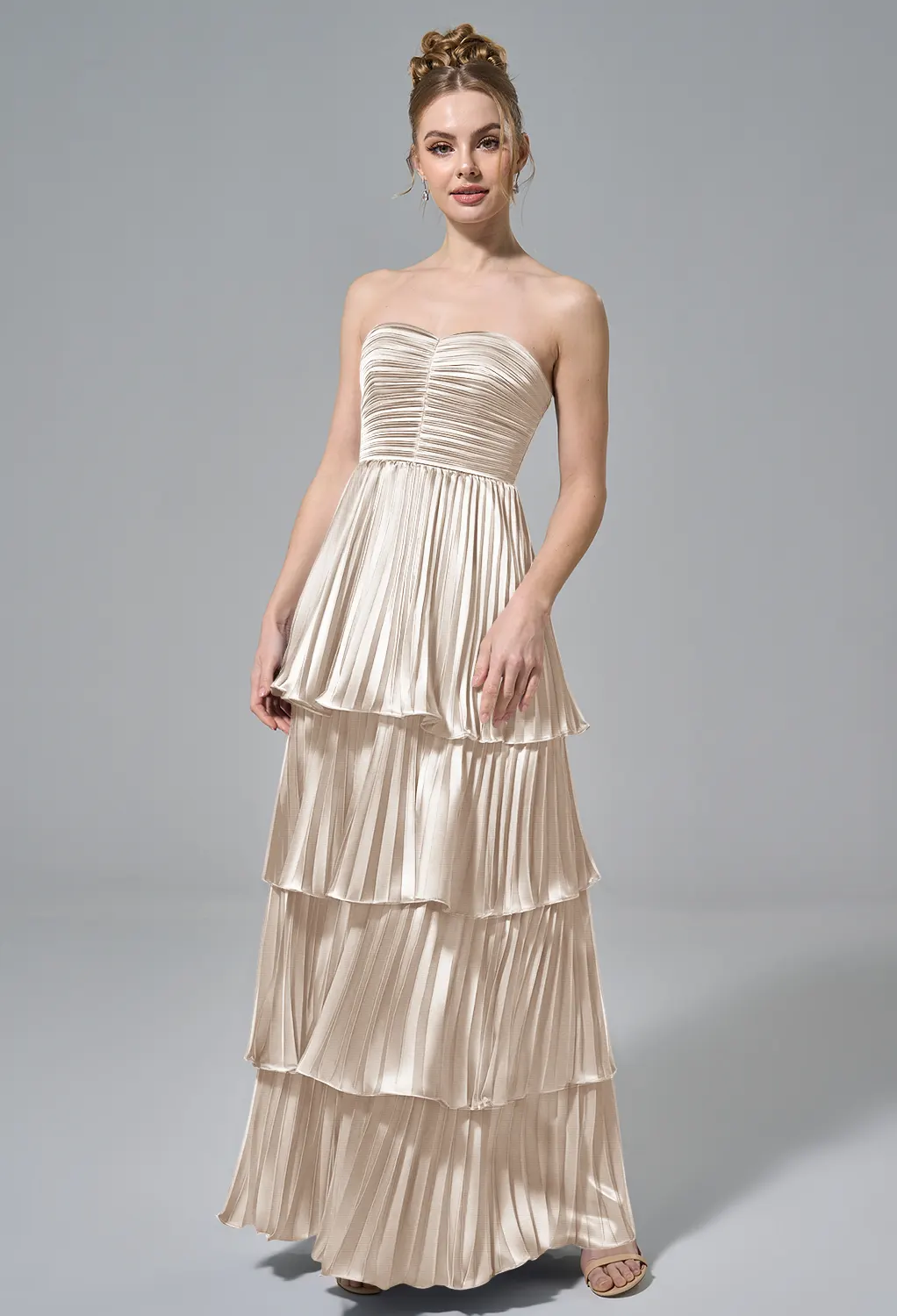 oyster bridesmaid dresses Wrap Tie Satin Bridesmaid Dress