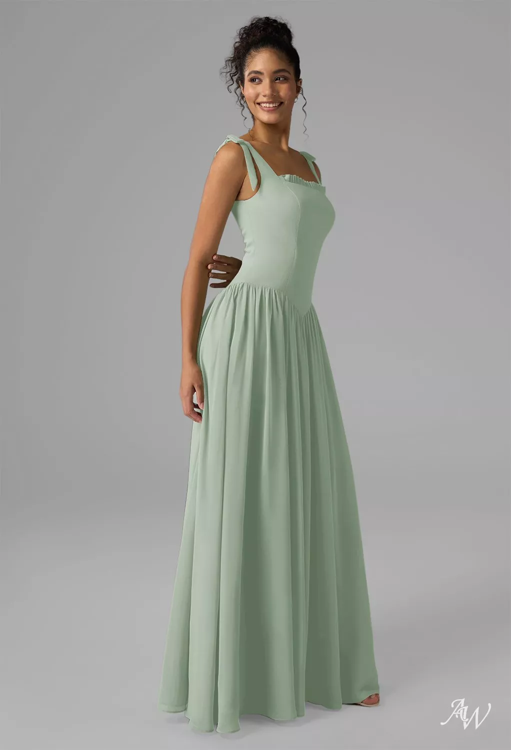 AW Kristen Sage Green Bridesmaid Dresses
