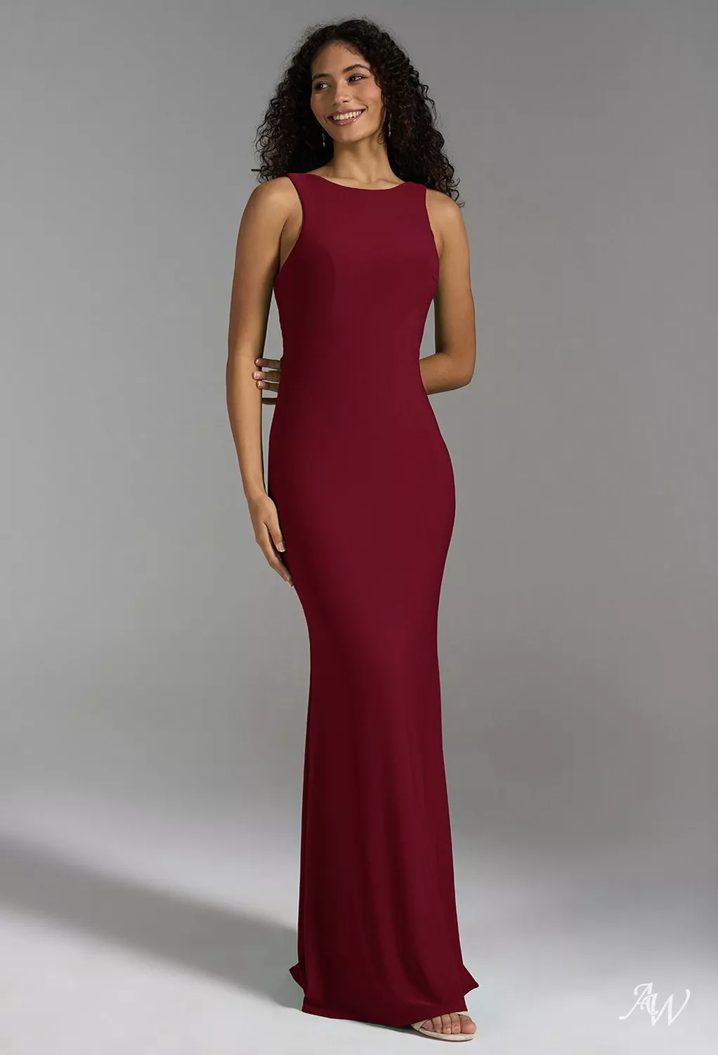princess polly baby blue dress HELLO MOLLY Admired From All Angles Satin Halter Maxi Dress Wine main image 0