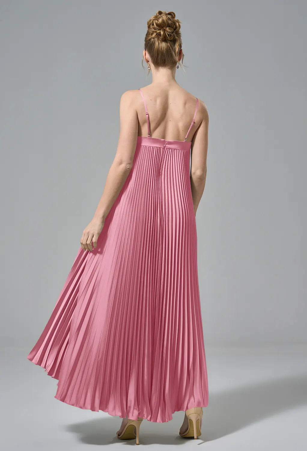 pink dress for beach wedding ZAPAKASA Women White Chiffon Sheath Long Rehearsal Dinner Dress with Slit  Strapless Pleated Cut Out Ruched Beach Wedding Dress main image 1