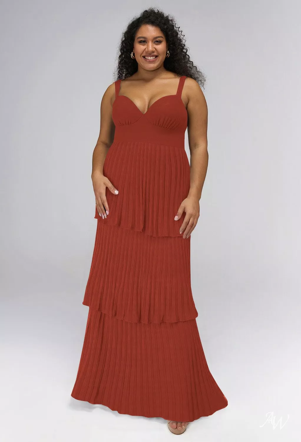 plus size rust bridesmaid dresses Amber Chic One Shoulder Ruched Chiffon Plus Size Bridesmaid Dresses, Cinnamon Rose main image 0