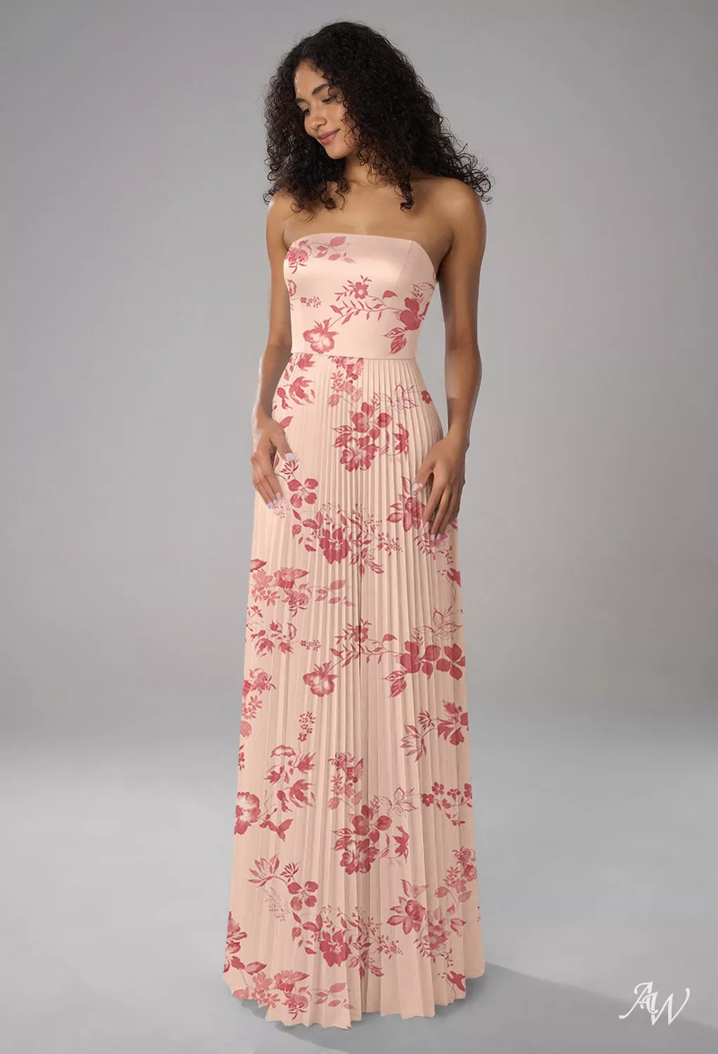 AW Hermione Satin Charmeuse Pink Cherry Blossom Bridesmaid Dresses |  AW.Bridal Australia
