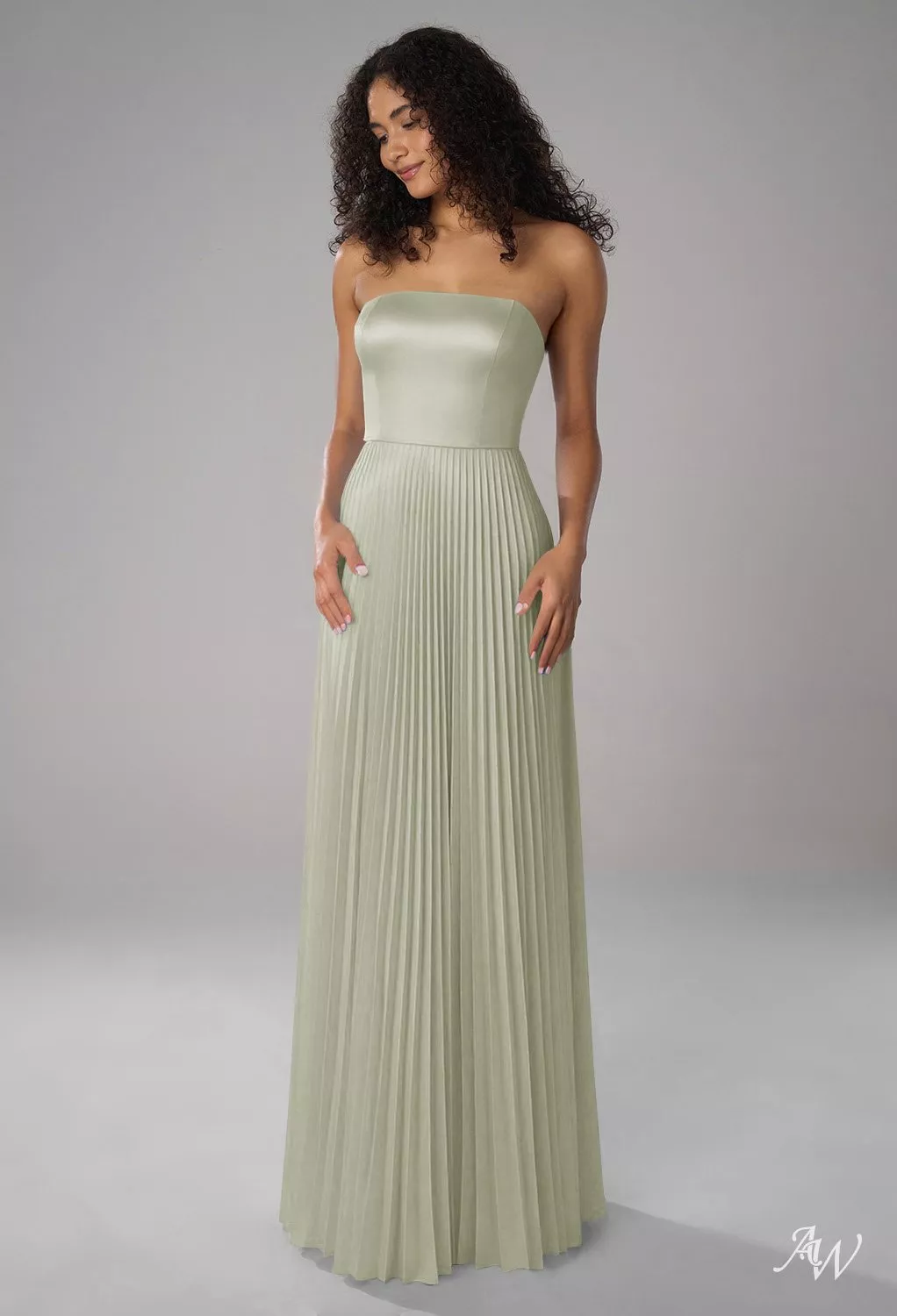 AW Hermione Dress, Taupe Chiffon Crystal Satin Satin Charmeuse Stretch  Satin Floor Length Straight Neckline Bridesmaid Dresses | AW.Bridal  Australia