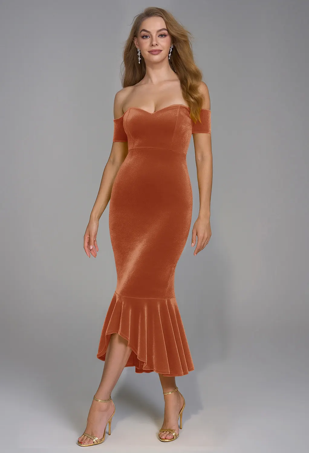 burnt orange dress australia Gorgeous Pleated A Line Maxi Evening Dress