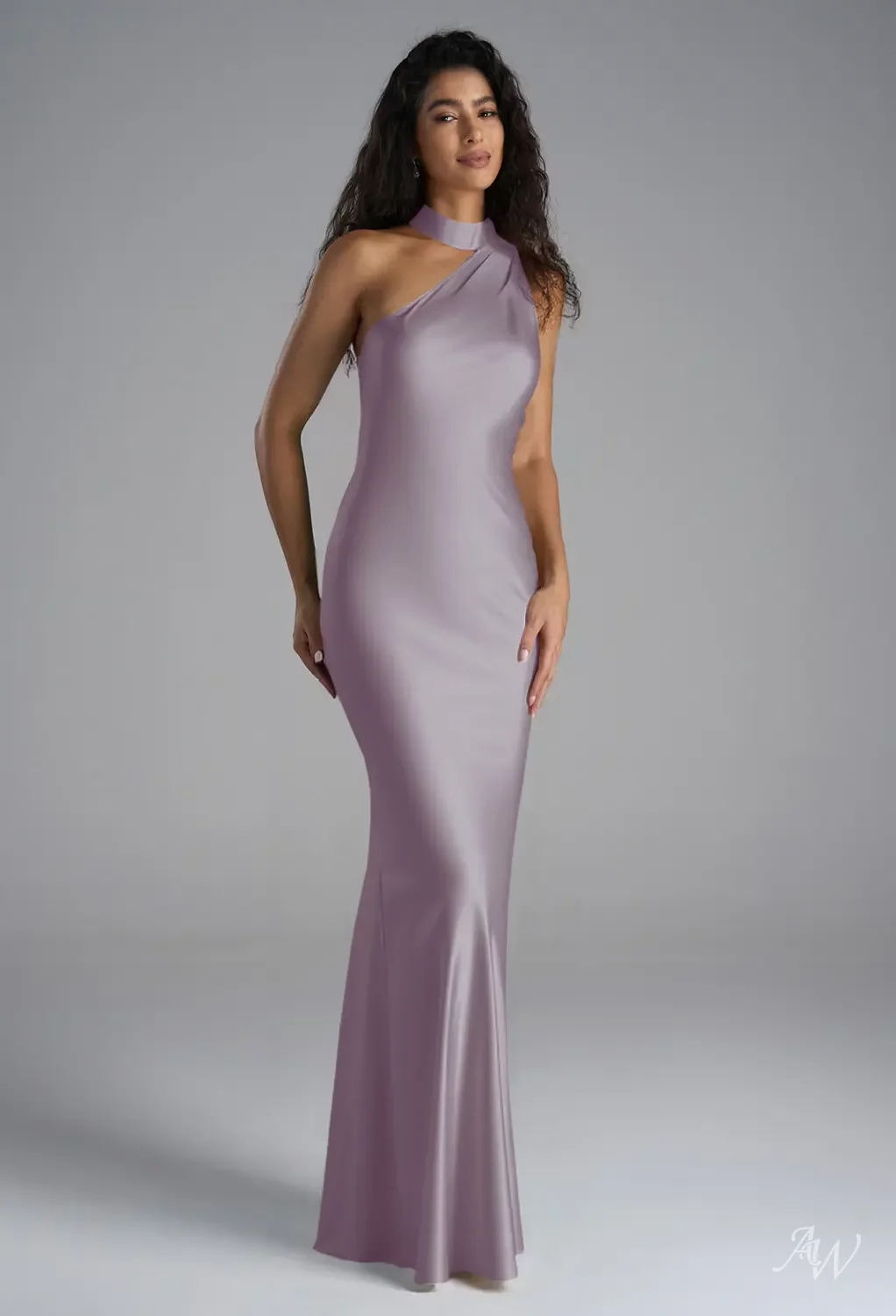 purple gray bridesmaid dresses AW Esmeralda Haze Baby blue prom dresses Cowl Neckline DAZY Elegant Ladylike Tie-Neck Size:xxlarge