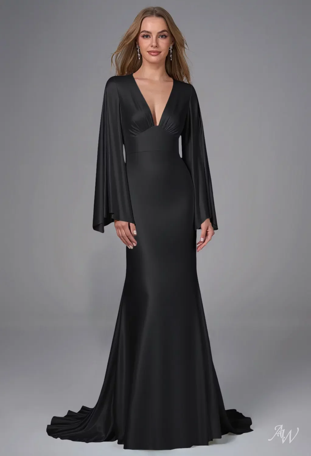 long sleeve black satin bridesmaid dresses Long Sleeves Off The Shoulder Velvet Long Bridesmaid Dresses main image 1