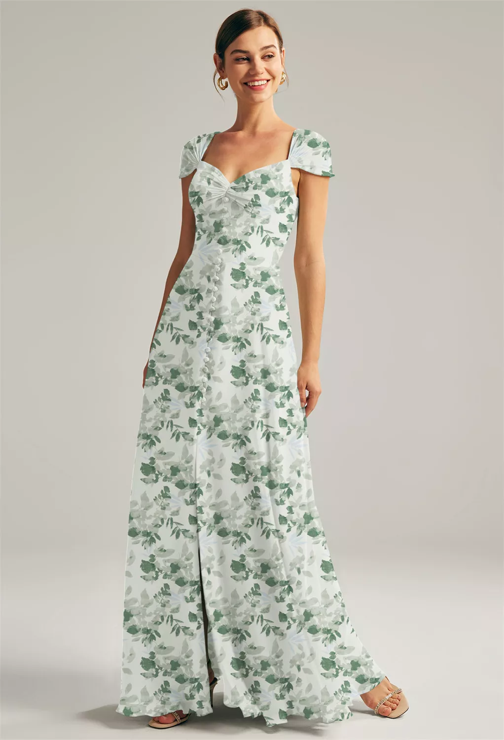 green emerald velvet dress Zapakasa Women Sage Green Velvet V-Neck Long Wedding Guest Dress with Slit  A-Line Burnout Bridesmaid Dress with Sleeves