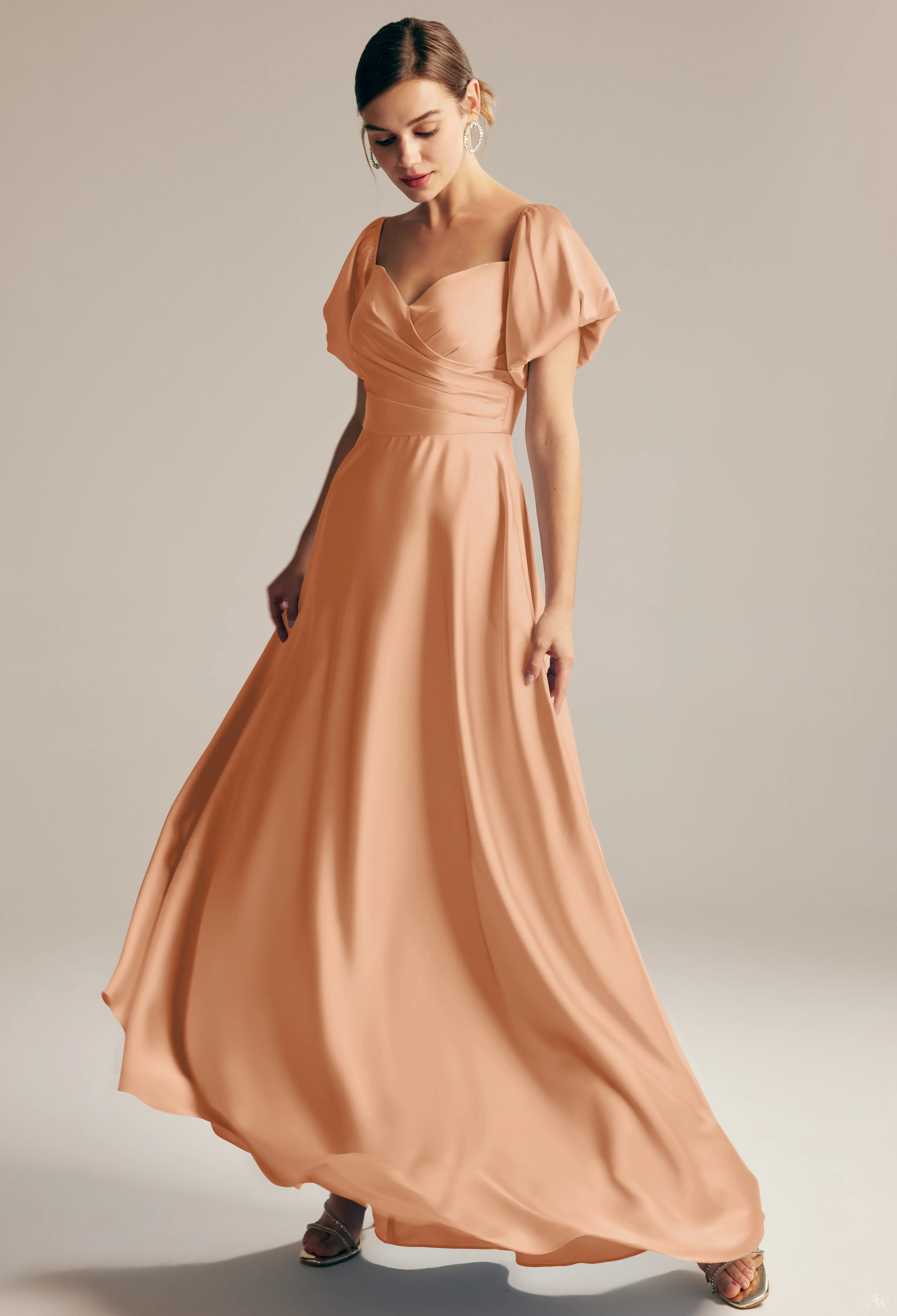 AW Dey Dress, Hunter Green Crystal Satin Satin Charmeuse Stretch Satin  Floor Length Sweetheart Neckline Bridesmaid Dresses | AW.Bridal