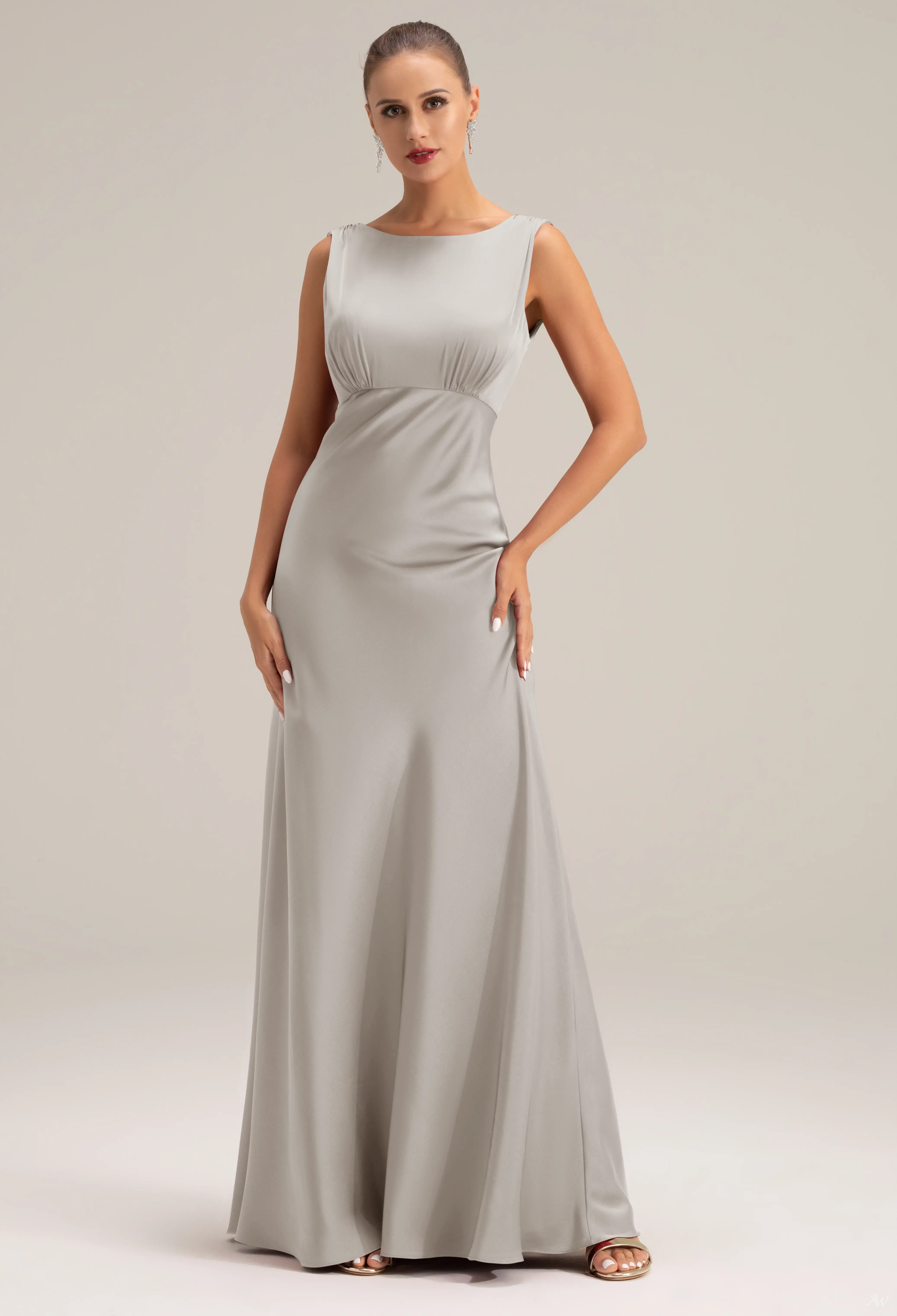 mushroom taupe bridesmaid dresses Six Stories Women's Knot Front Chiffon Bridesmaid Dress