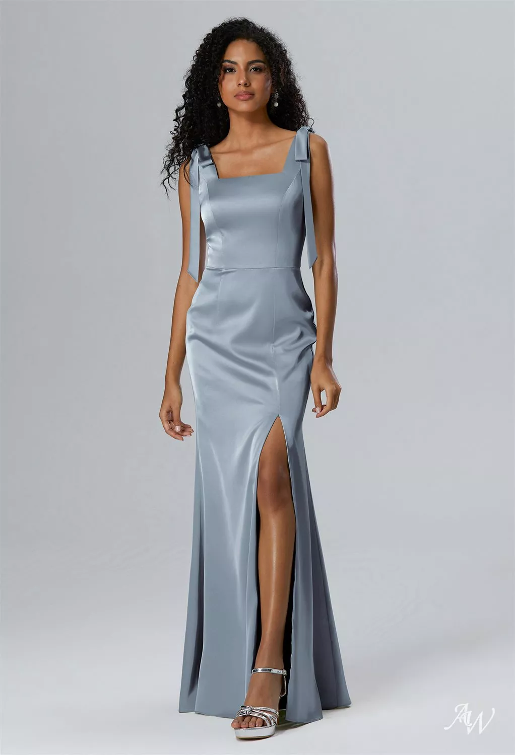 after everything natalie blue dress Natalie Long Mock Neck Mesh Sleeve Dress